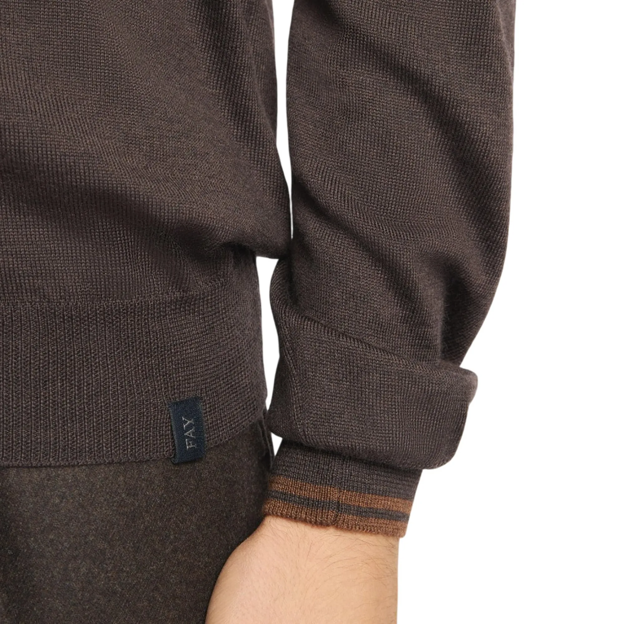 Fay B'Crew Neck Wool Sweater' Brown Nmmc1532230Wjf3622 191063