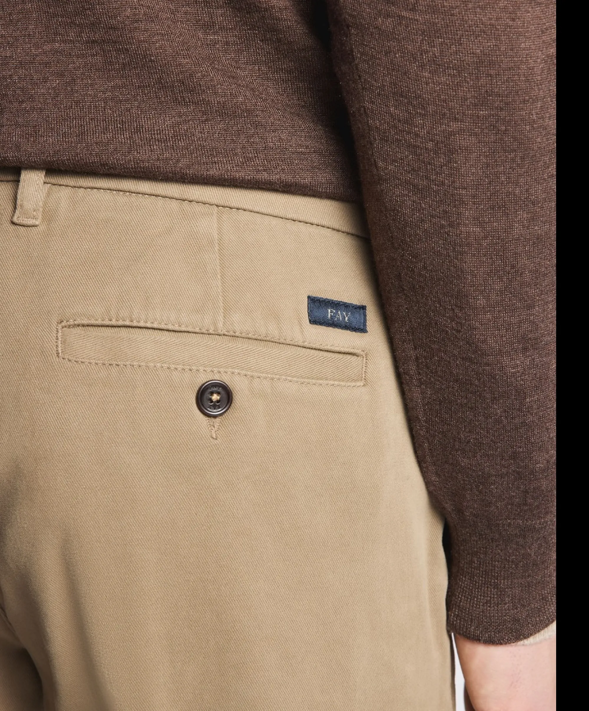 Fay B'Slim Fir Trousers In Cotton Twill' Beige Ntm8653187Twmuc408 190748