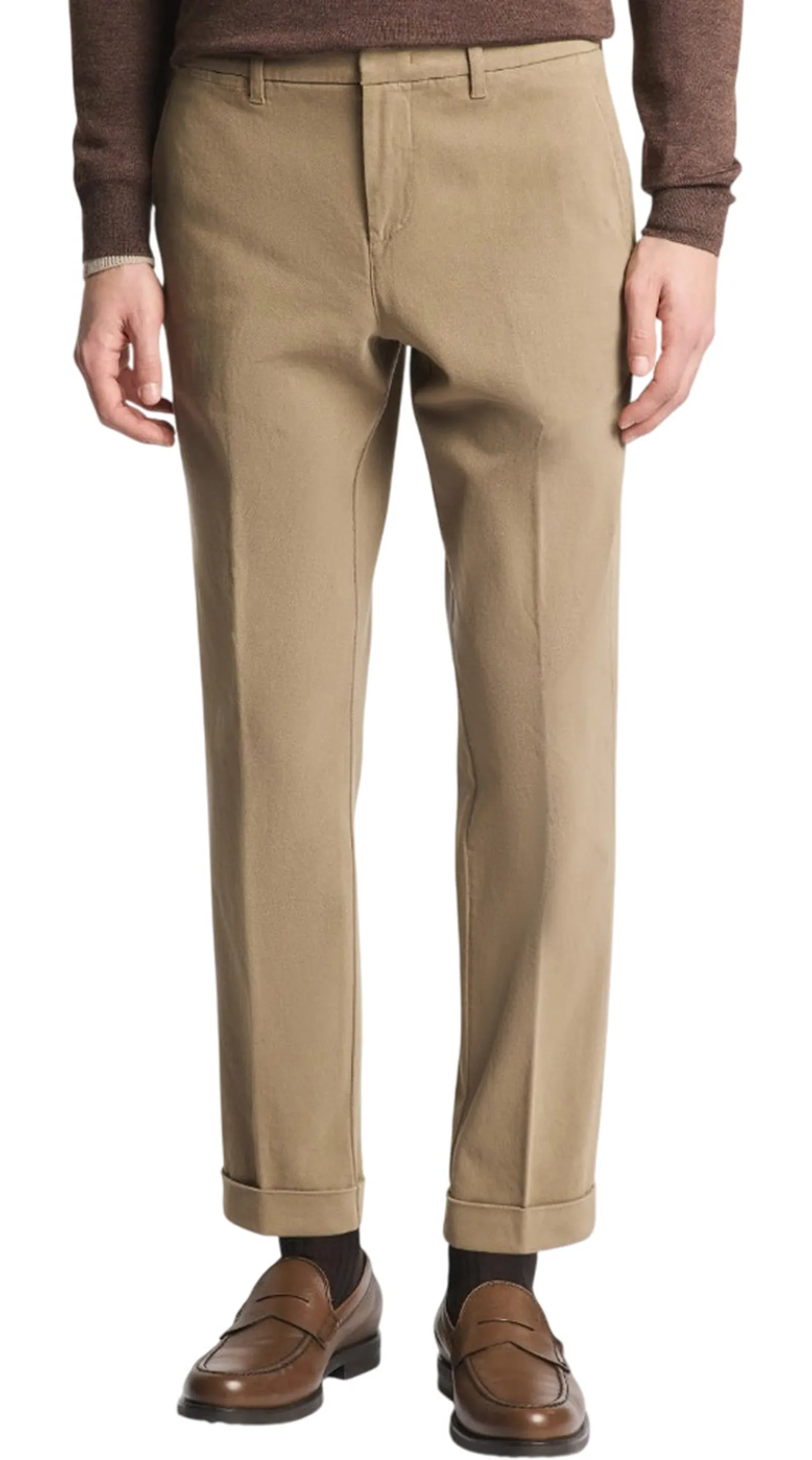 Fay Pantalone Slim Fir In Twill Di Cotone Beige Ntm8653187Twmuc408 191579
