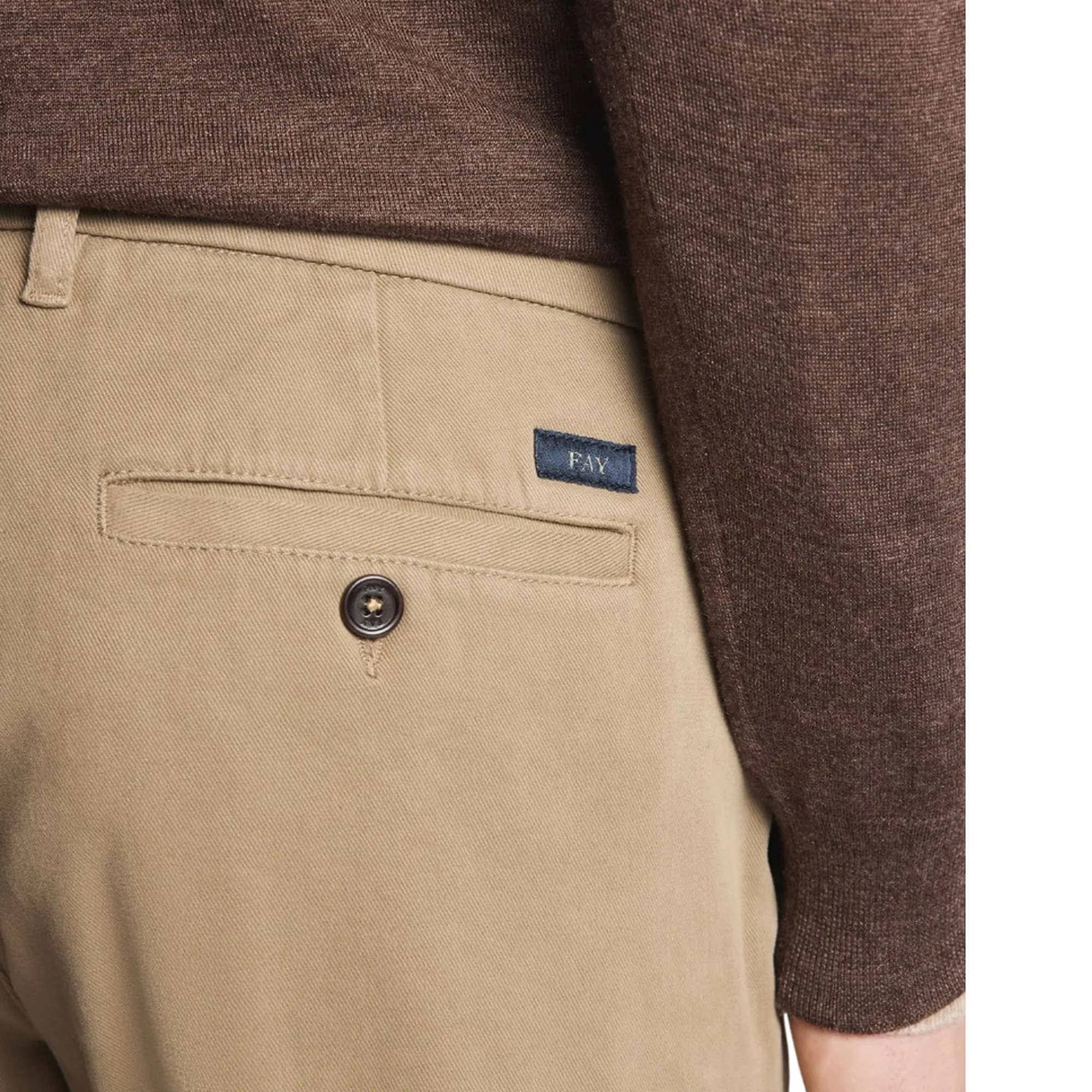 Fay B'Slim Fir Trousers In Cotton Twill' Beige Ntm8653187Twmuc408 191587