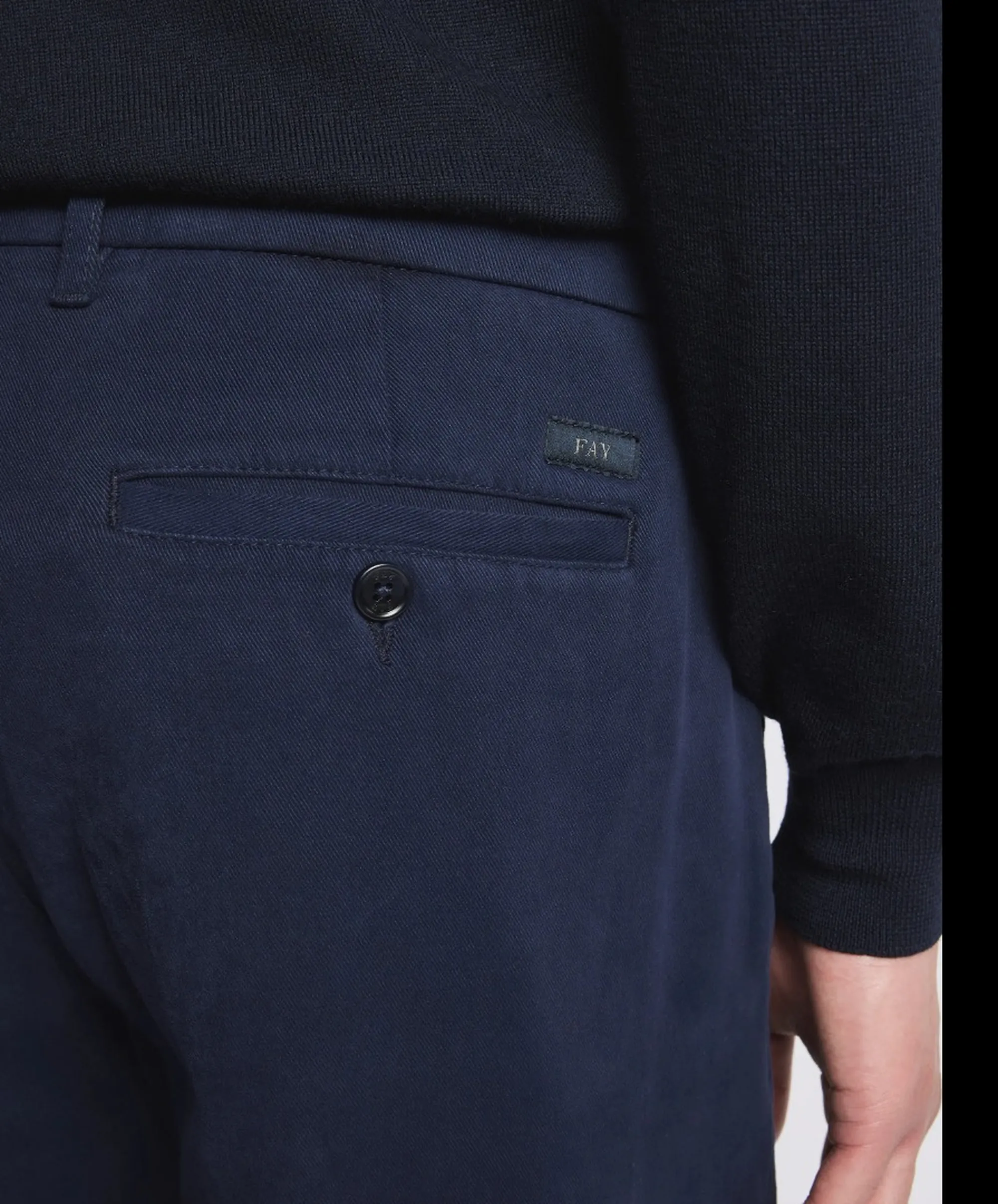 Fay B'Slim Fit Cotton Twill Trousers' Blu Ntm8653187Twmuu824 190752