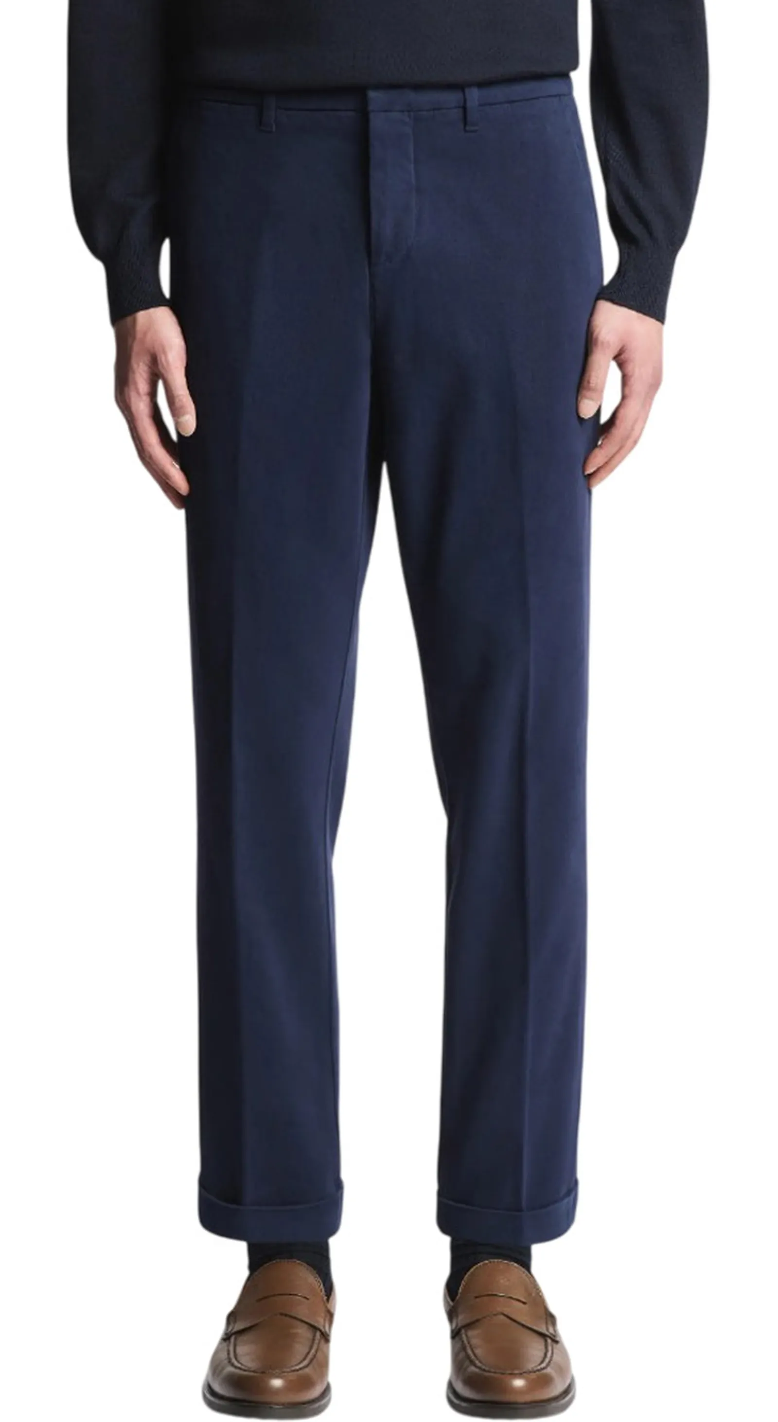 Fay Pantalone Slim Fit In Twill Di Cotone Blu Ntm8653187Twmuu824 191588
