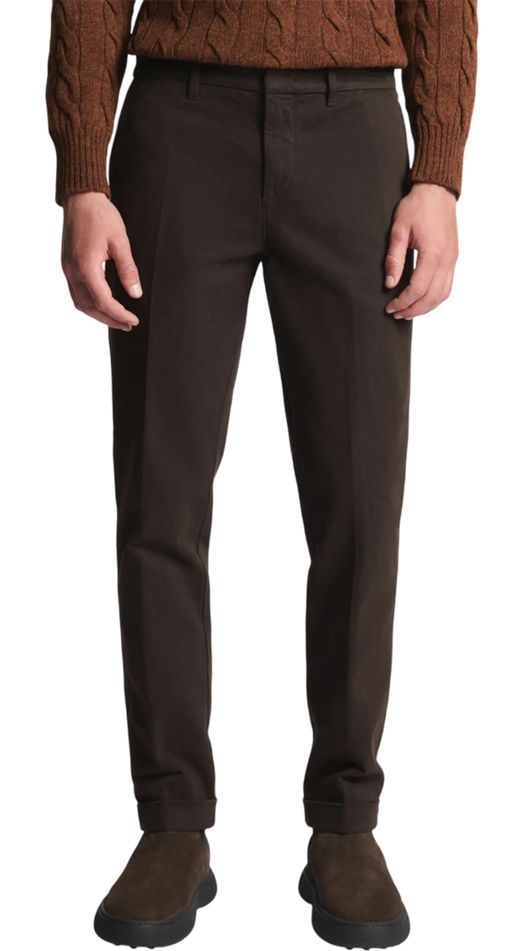 Fay Pantalone Slim In Gabardine Marrone Ntm8651187Tqggs815 154351