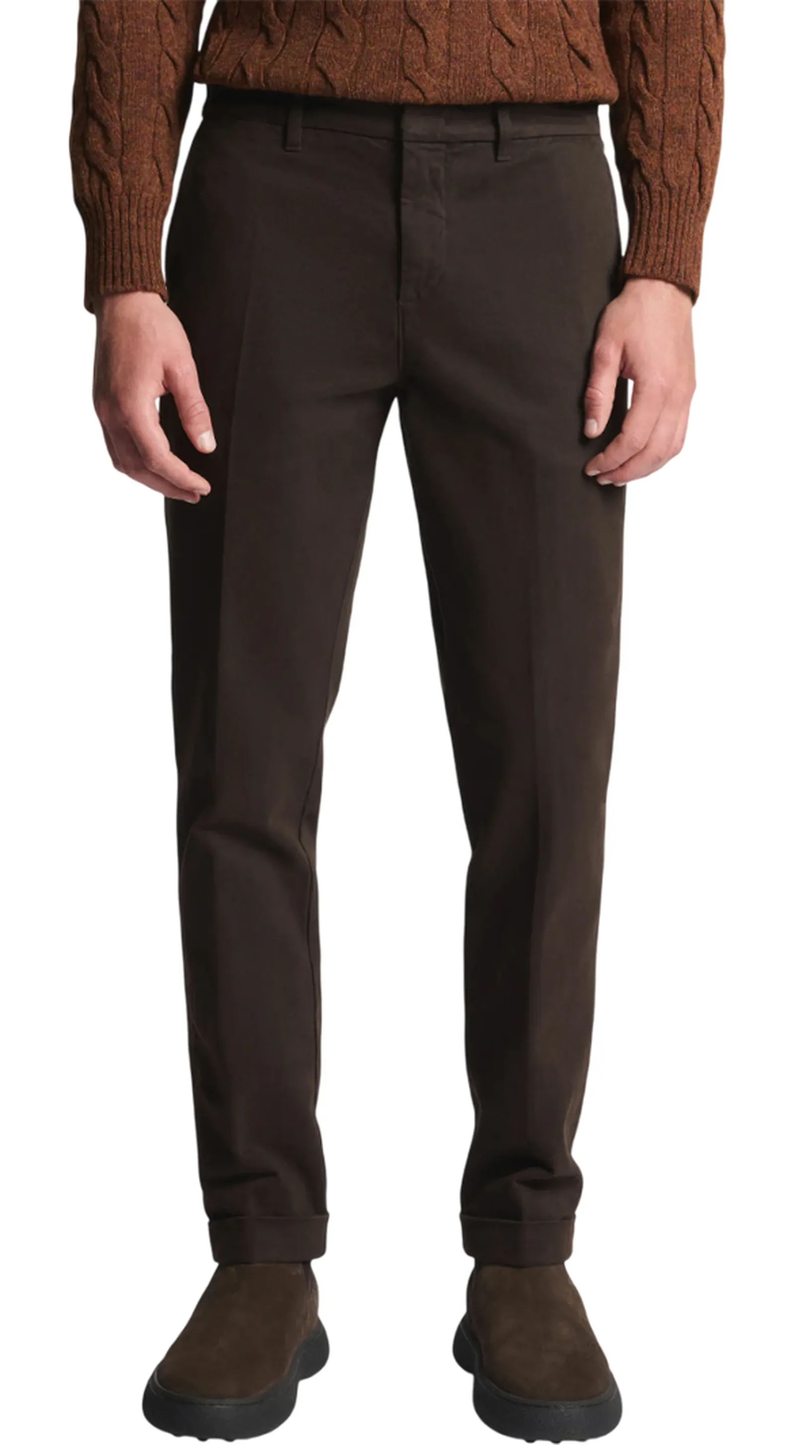 Fay Pantalone Slim In Gabardine Marrone Ntm8651187Tqggs815 154351