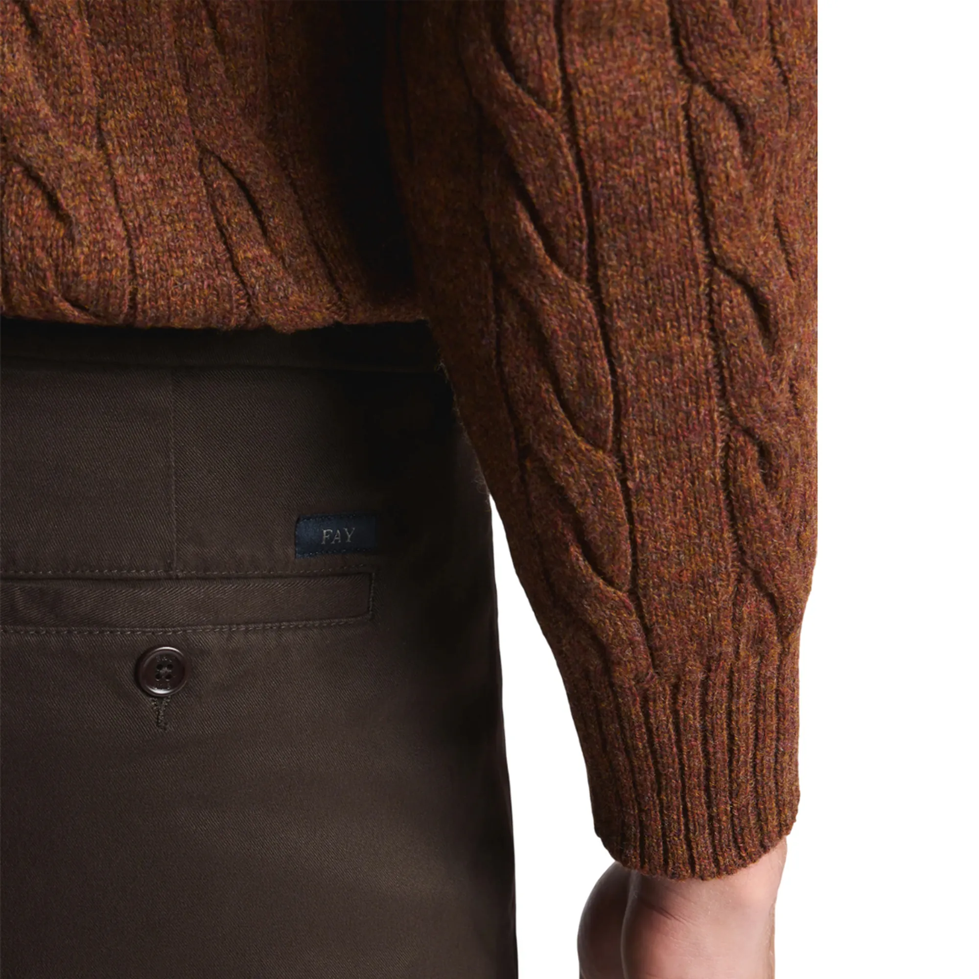 Fay Pantalone Slim In Gabardine Marrone Ntm8651187Tqggs815 154353