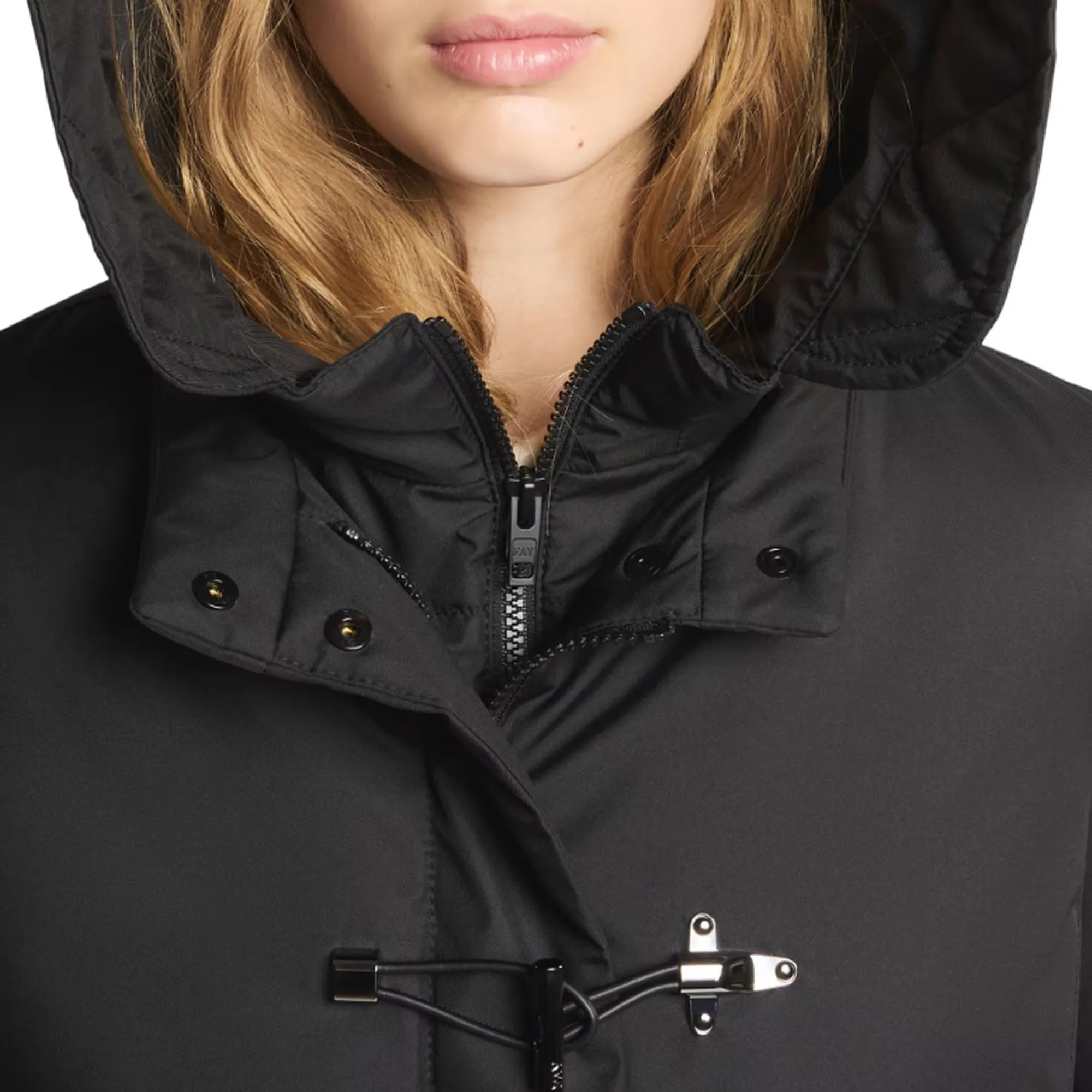 Fay Parka Toggle In Gabardine Tecnico Nero Naw59513830Zxeb999 157431