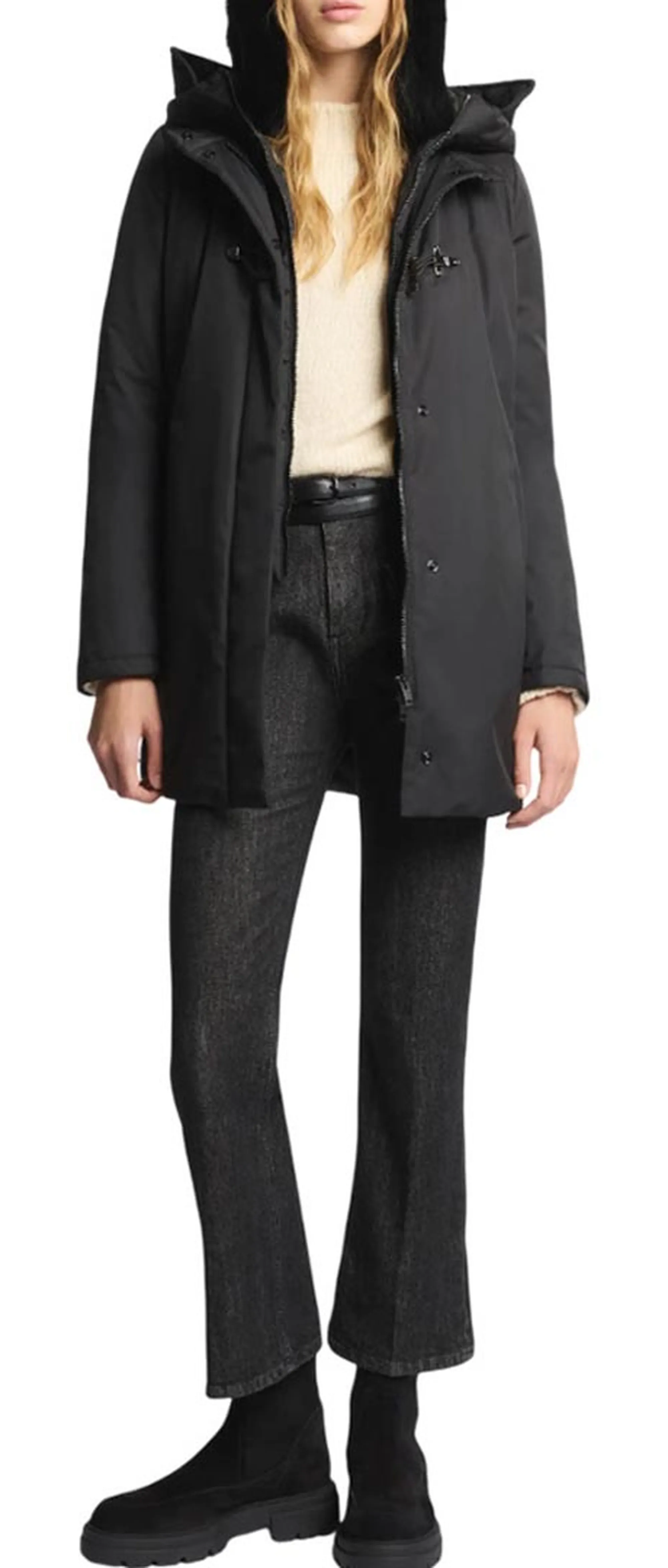 Fay Parka Toggle In Gabardine Tecnico Nero Naw59513830Zxeb999 160843