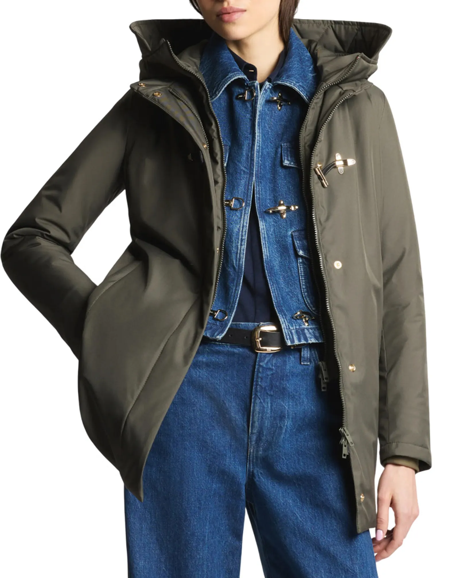 Fay Parka Toggle In Gabardine Tecnico Verde Naw59513830Zxev805 157434