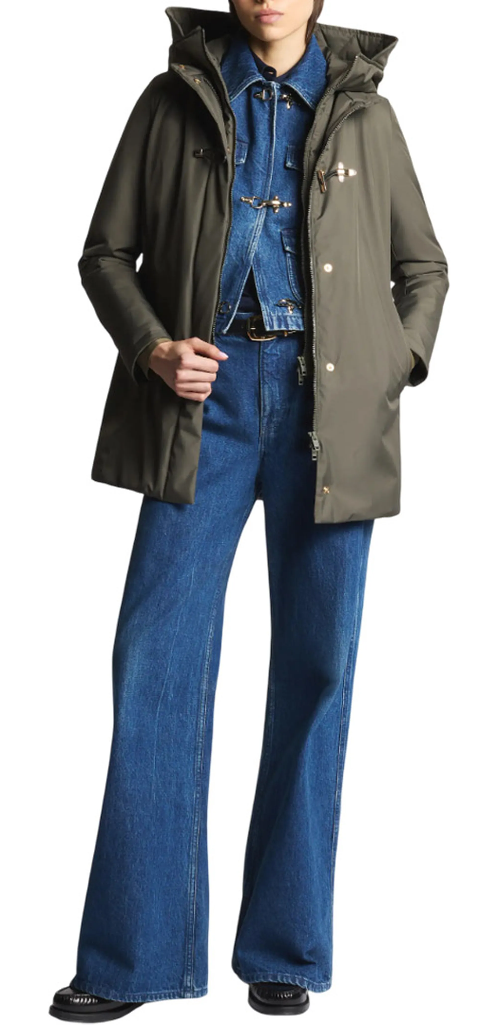 Fay Parka Toggle In Gabardine Tecnico Verde Naw59513830Zxev805 157435