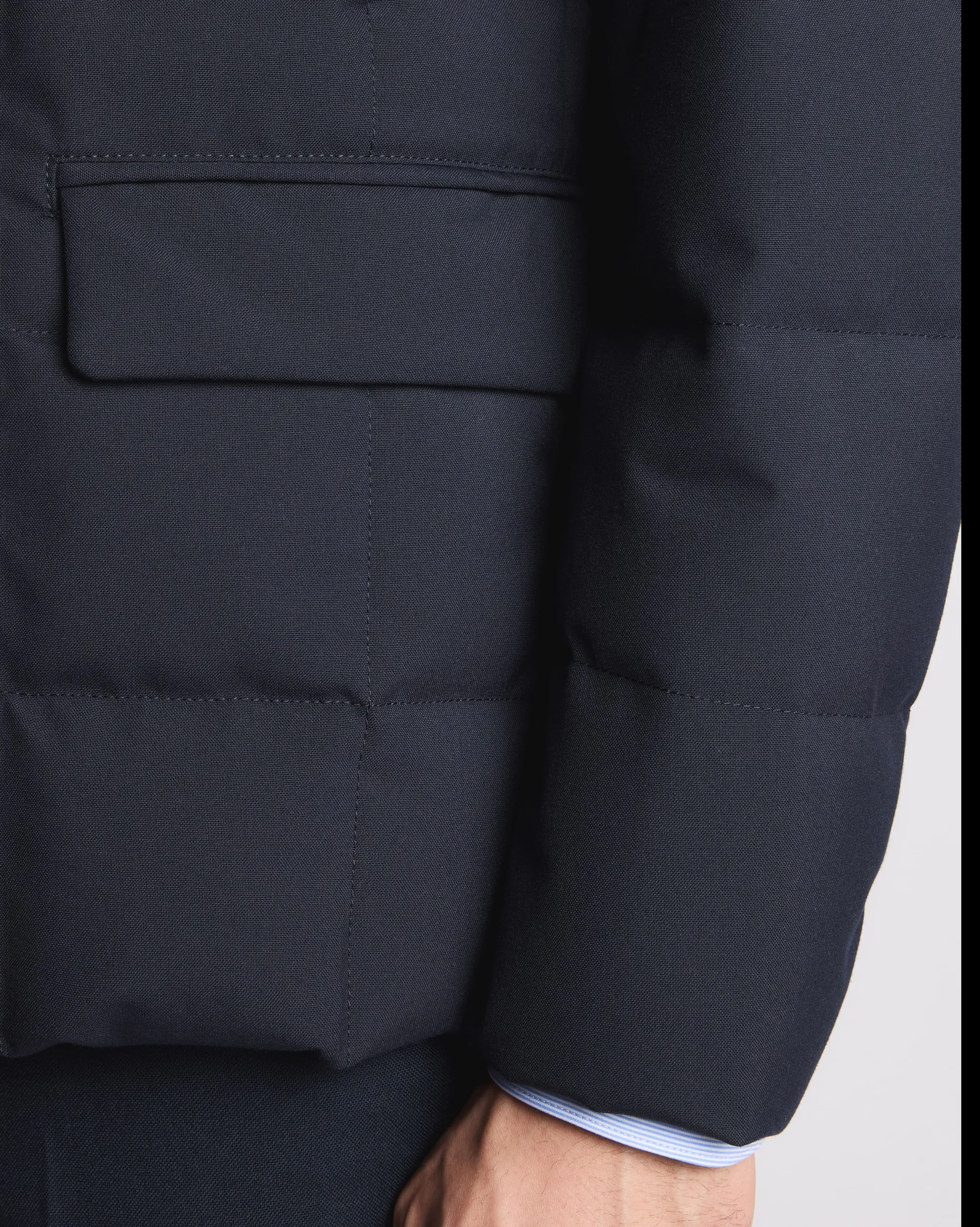 Fay B'Double-Front Short Down Jacket In Melange Canvas' Blu Nam45510210Xobu807 157378