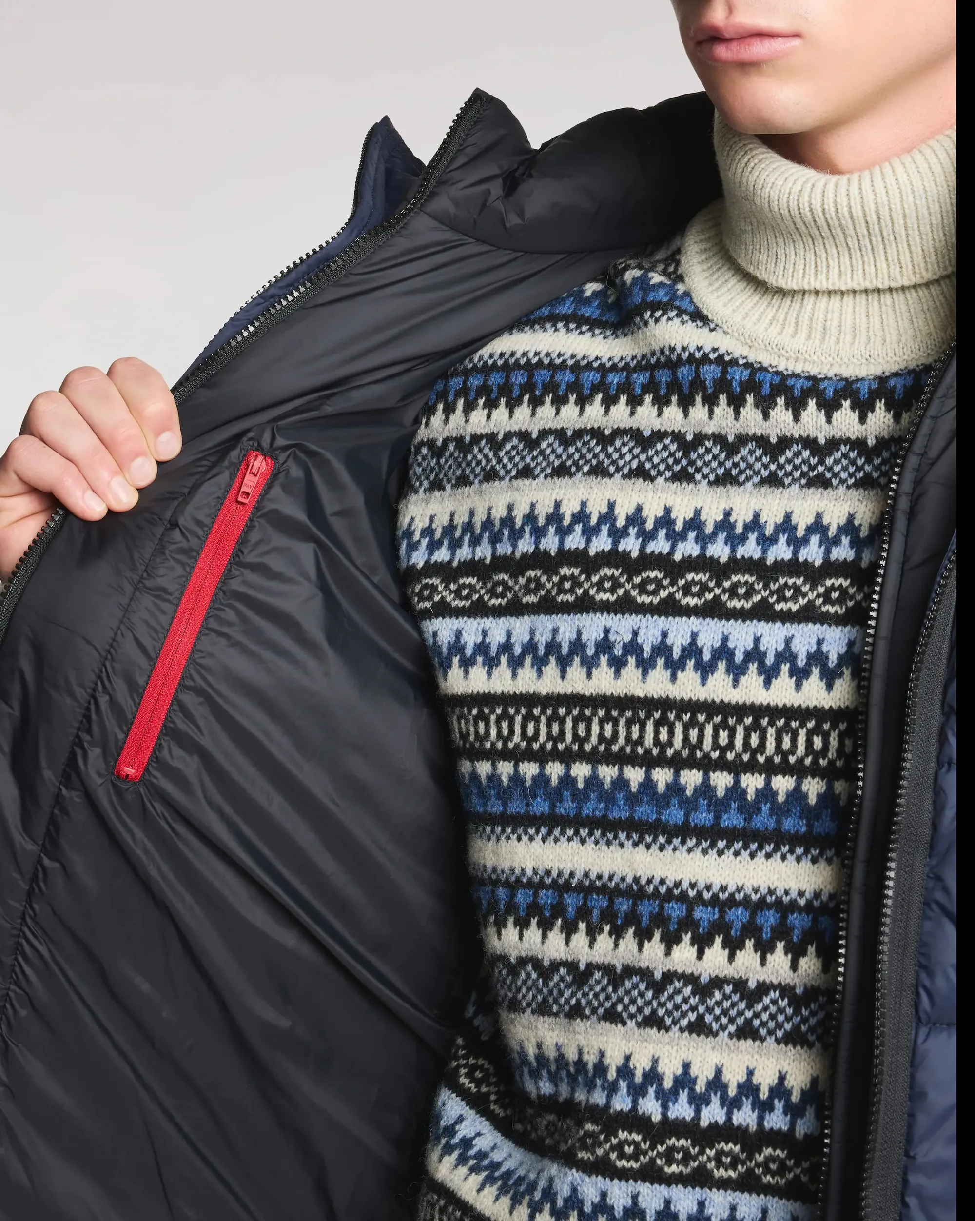 Fay B'Double-Front Down Jacket In Calendered Poplin' Blu Nam32510620Xmhu807 157276
