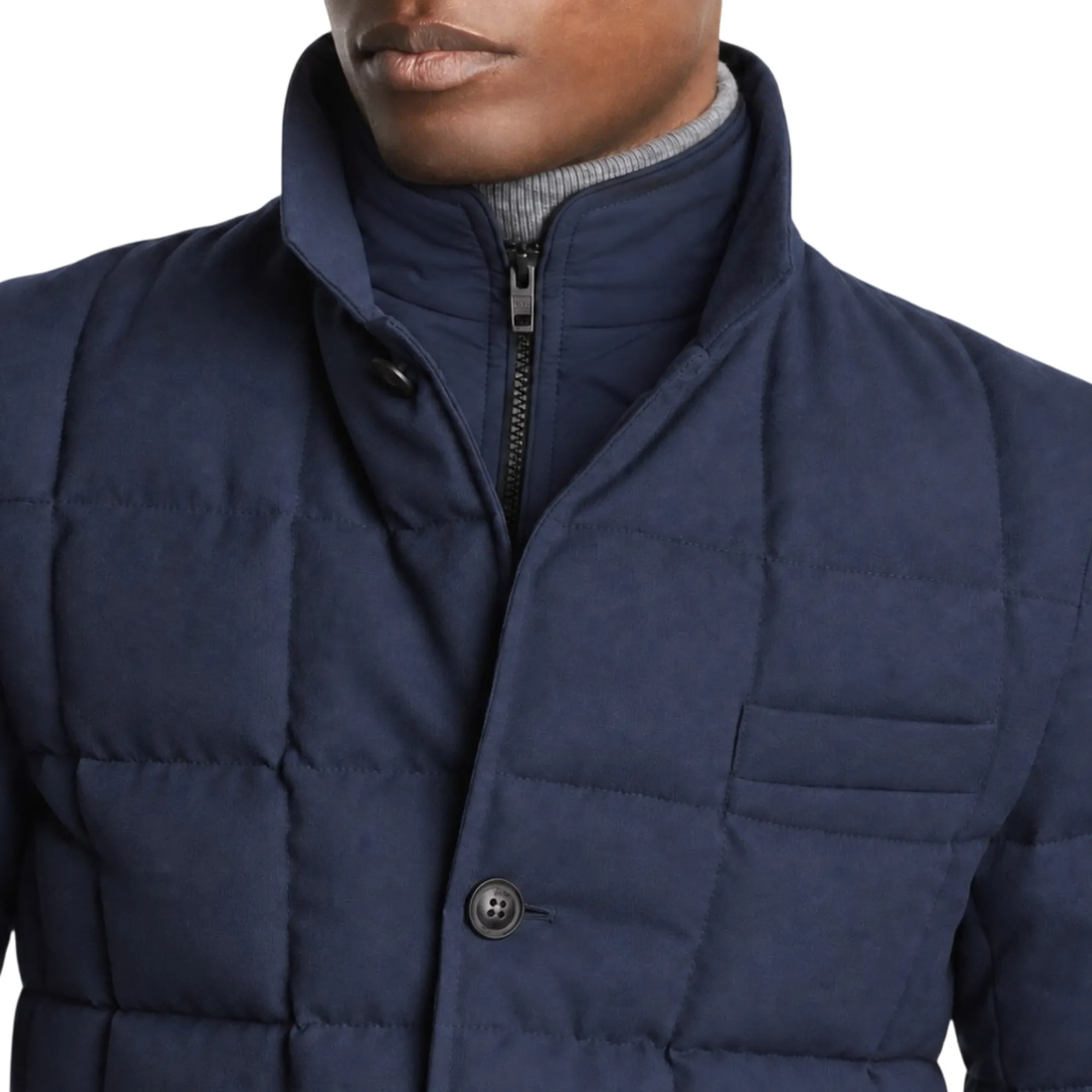 Fay B'Double-Front Down Jacket In Melange Technical Twill' Blu Nam37530530Xlnu806 193030
