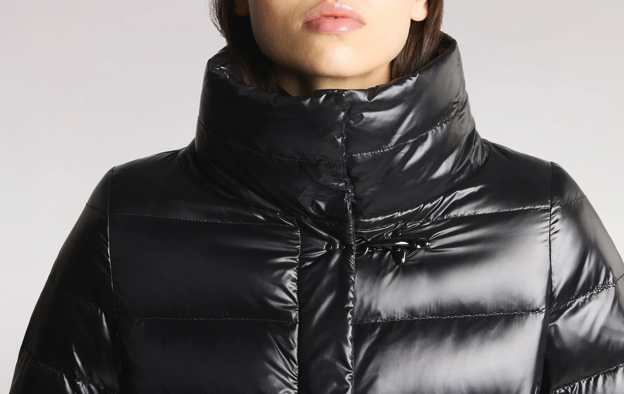 Fay Piumino Lungo In Nylon Nero Naw33513550Icib999 157350