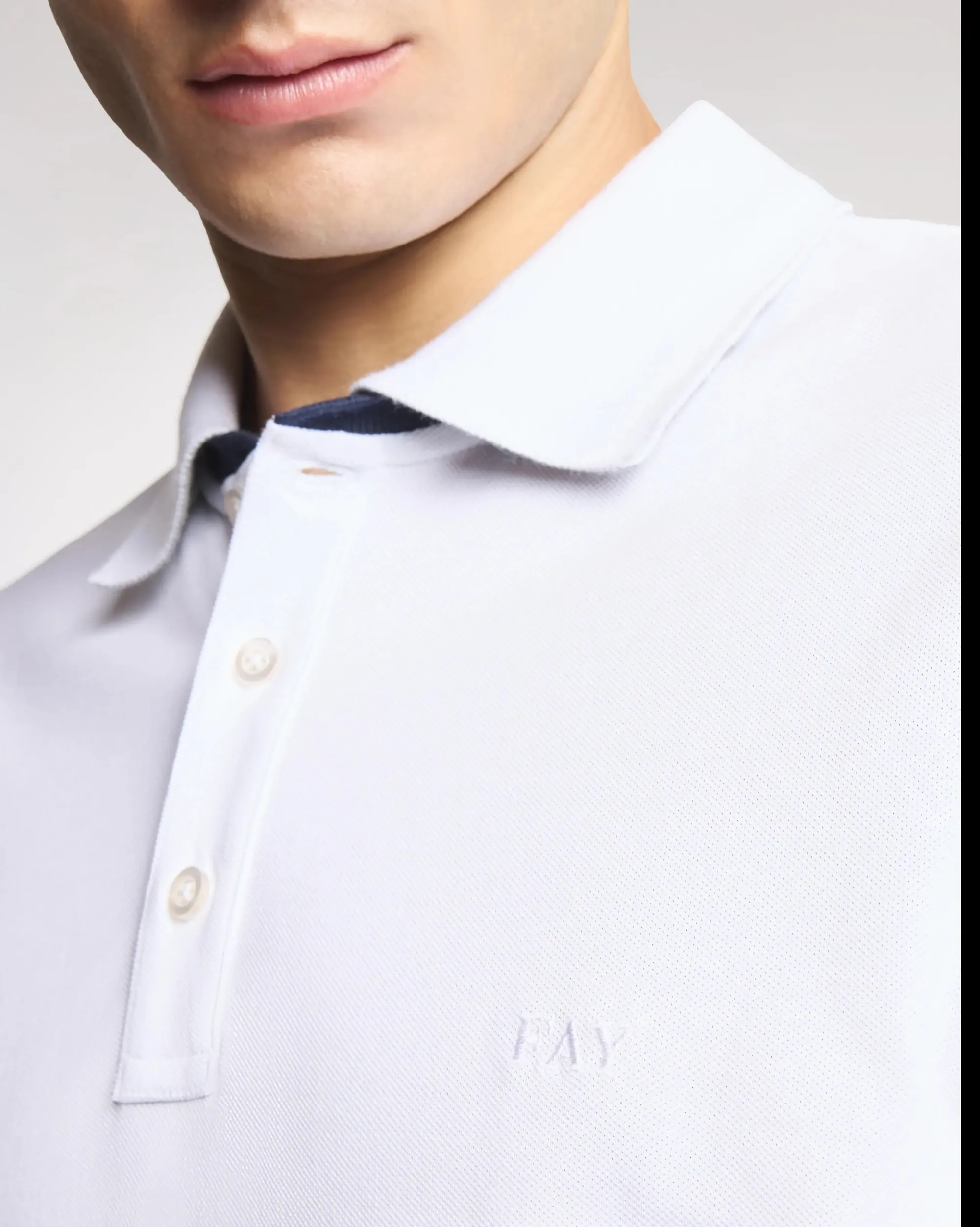 Fay B'Polo In Piquet Stretch' White Npmb252135Stdwb001 171273