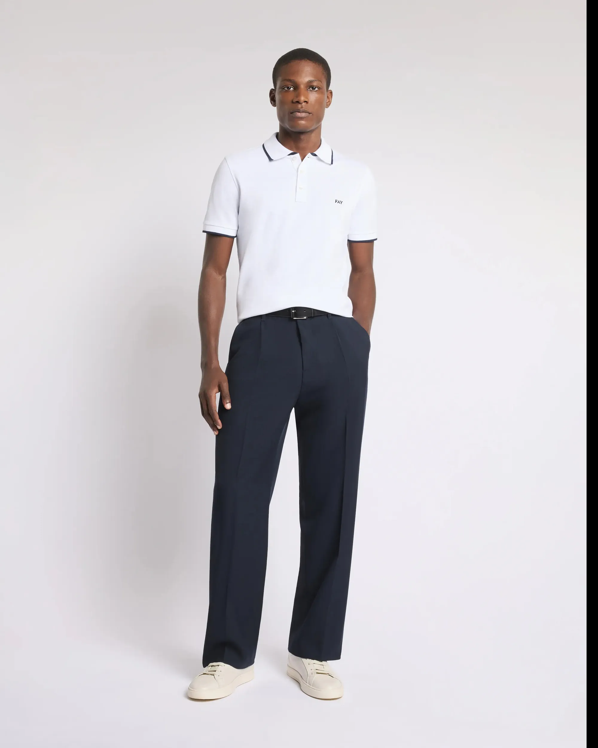 Fay Polo In Piquet Stretch Bianco Npmb252140Stdwb001 171252