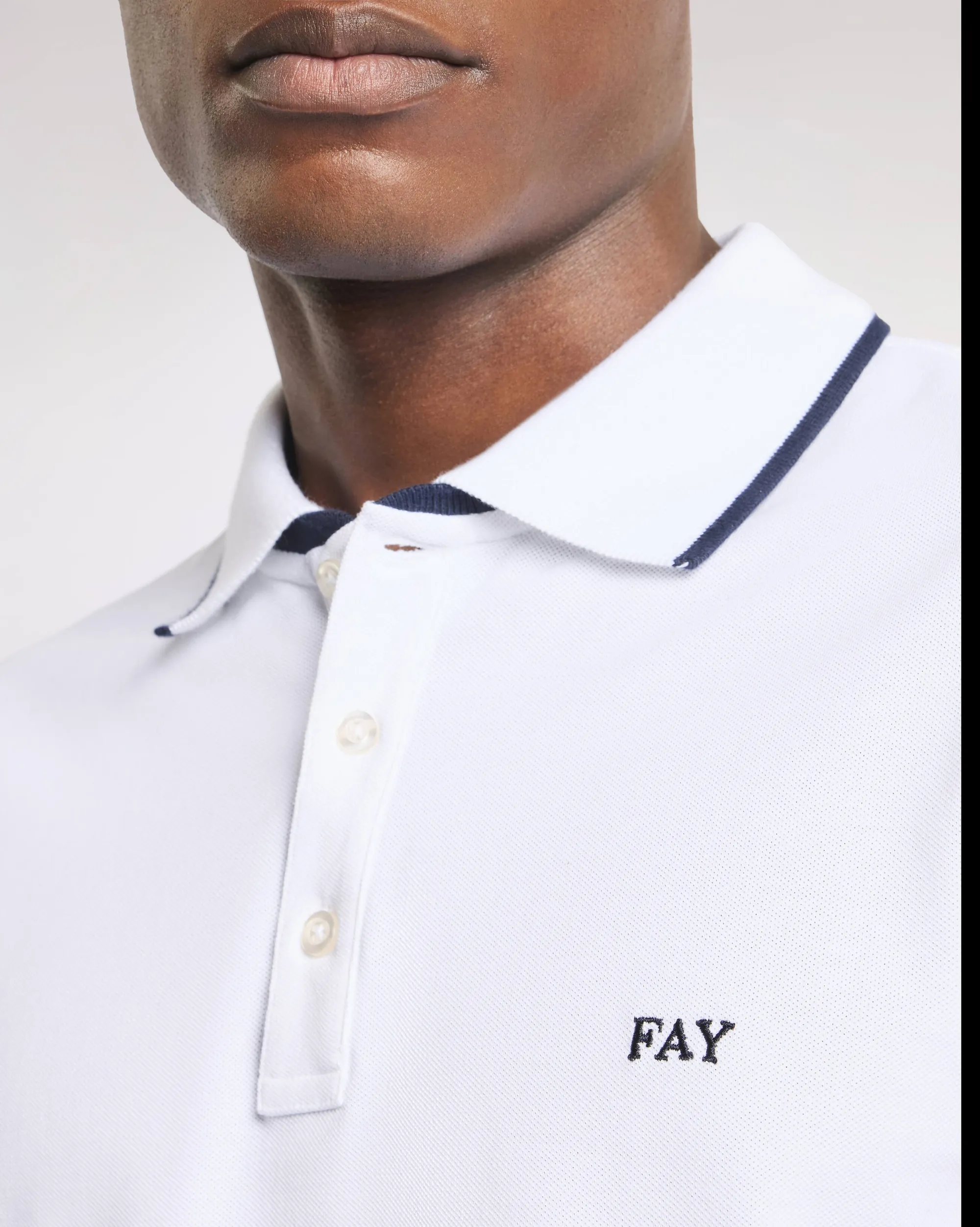 Fay Polo In Piquet Stretch Bianco Npmb252140Stdwb001 171254