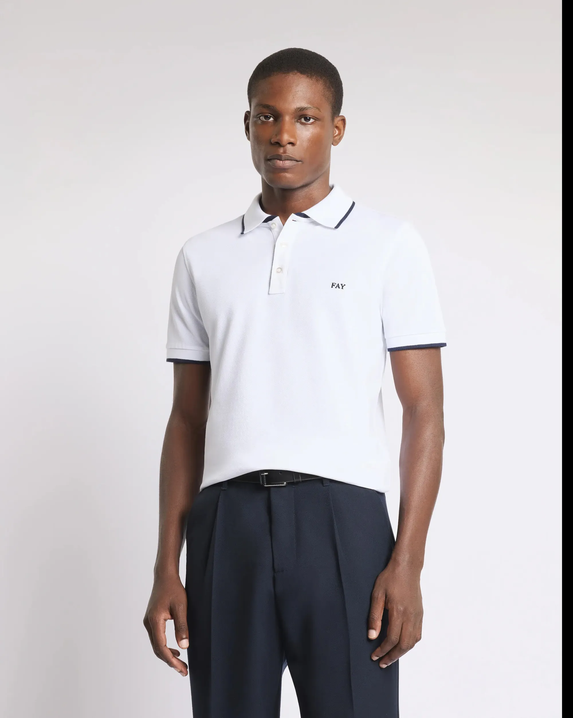 Fay Polo In Piquet Stretch Bianco Npmb252140Stdwb001 171255