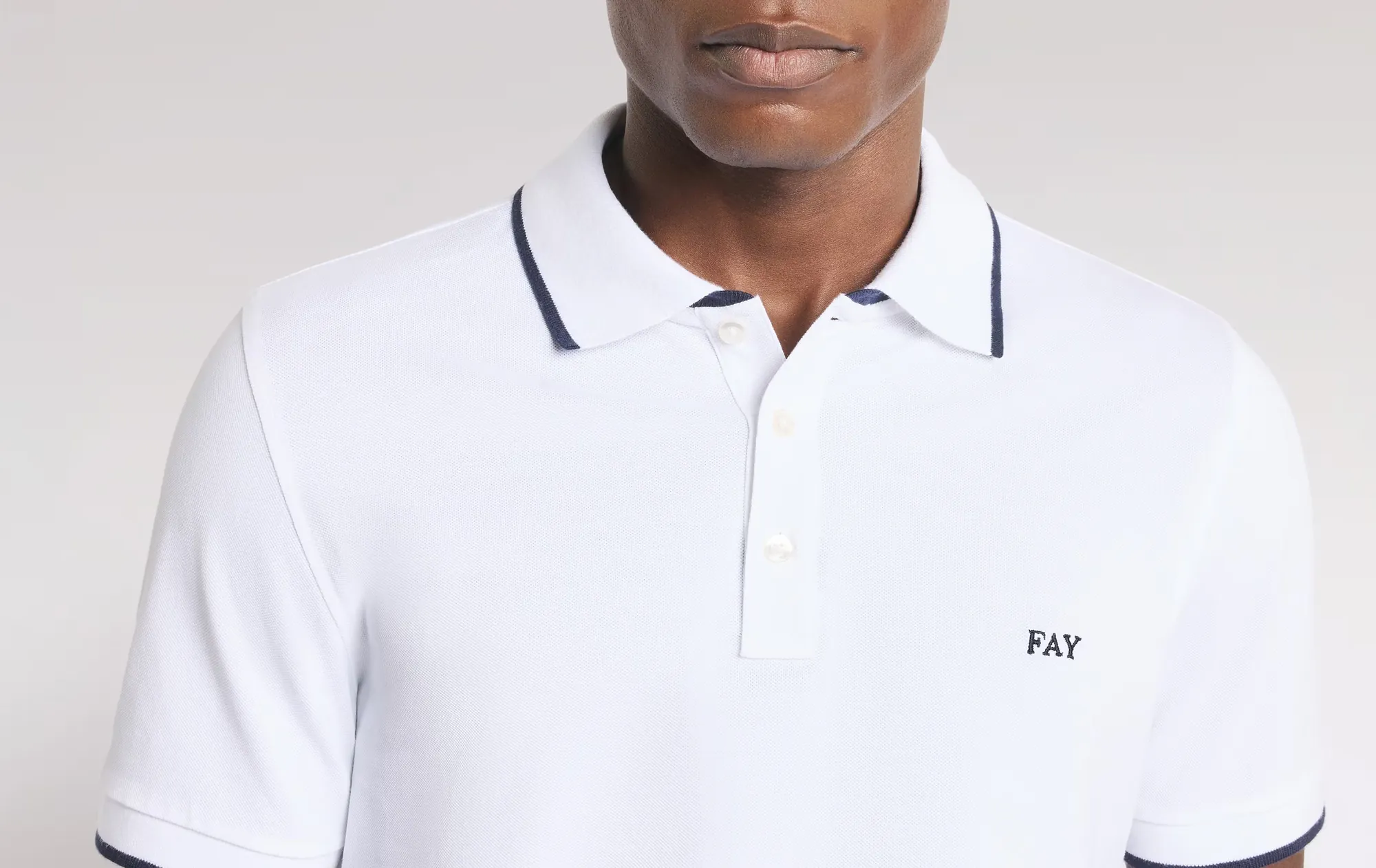 Fay Polo In Piquet Stretch Bianco Npmb252140Stdwb001 171256