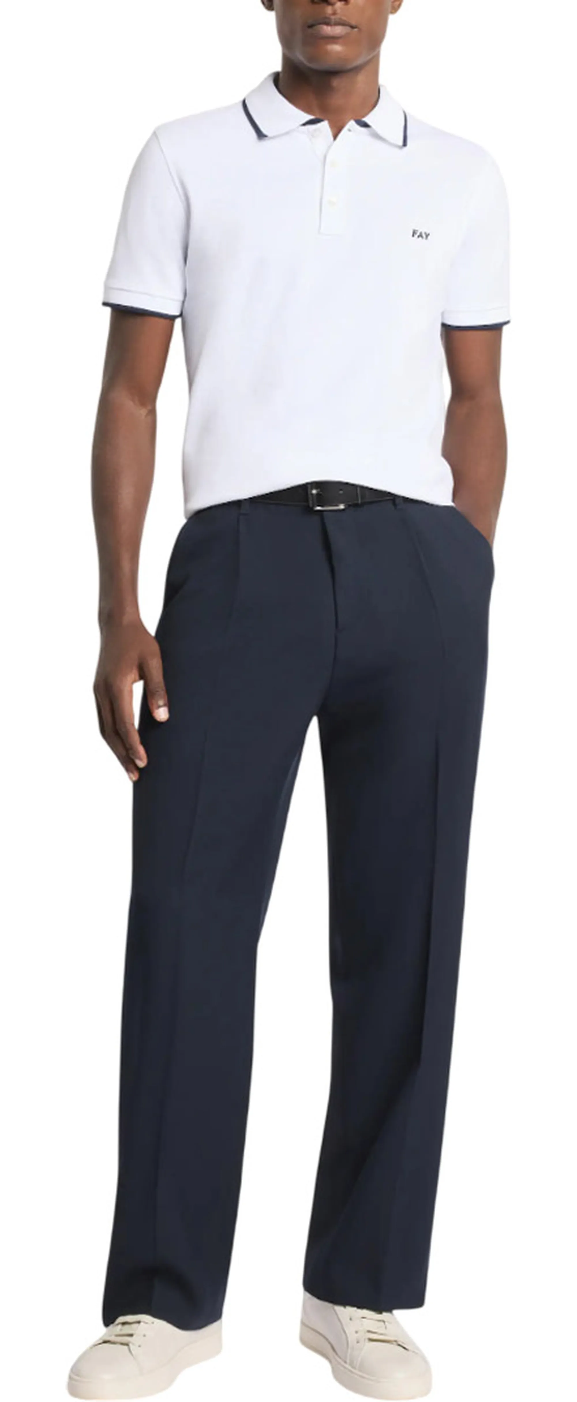 Fay B'Polo In Piquet Stretch' White Npmb252140Stdwb001 179042