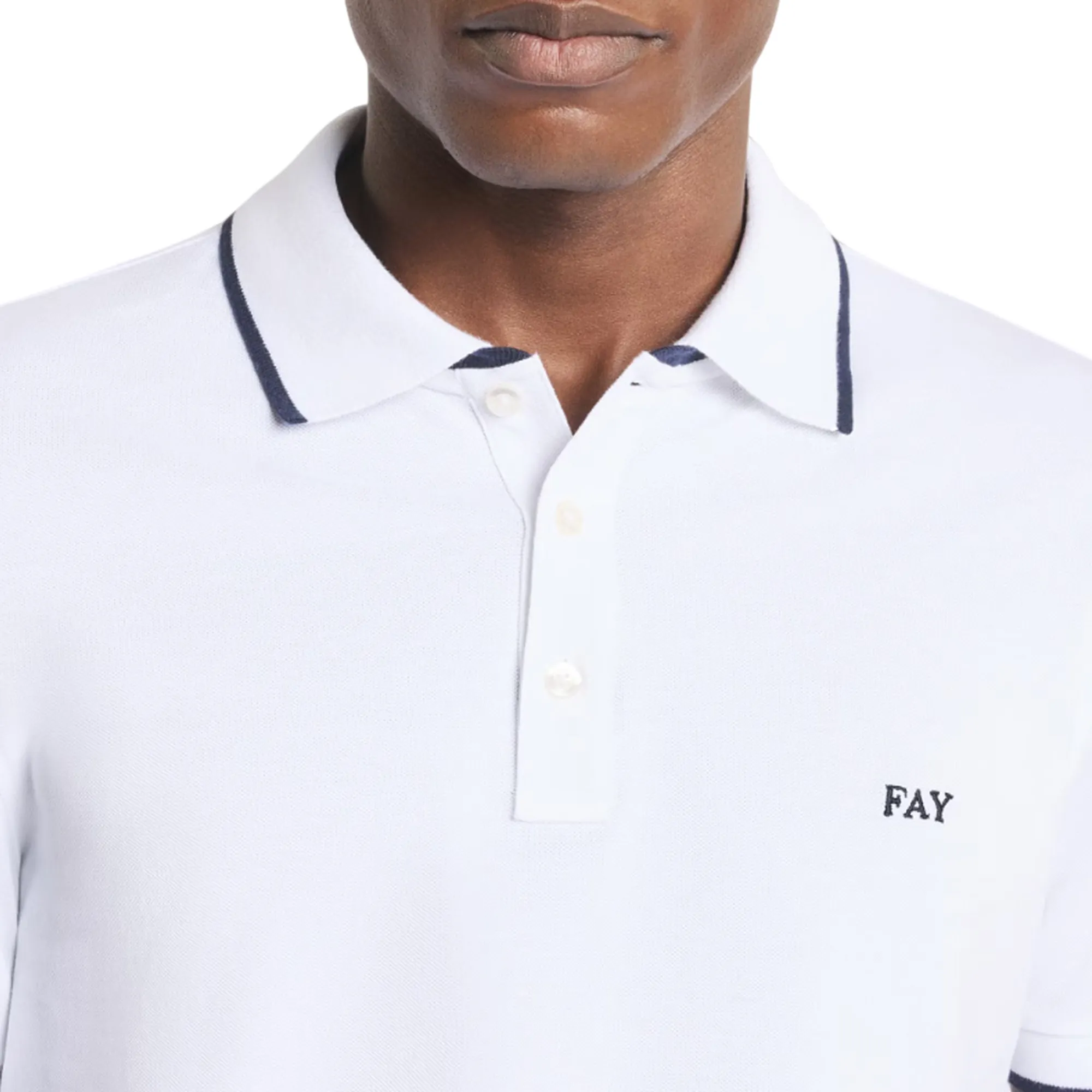 Fay B'Polo In Piquet Stretch' White Npmb252140Stdwb001 179048