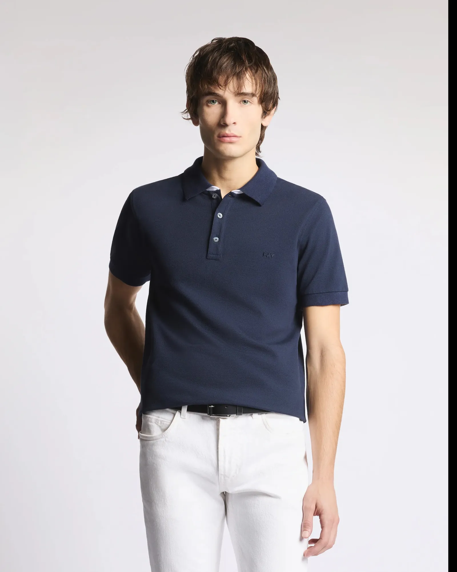 Fay Polo In Piquet Stretch Blu Npmb252135Stdwu806 171264