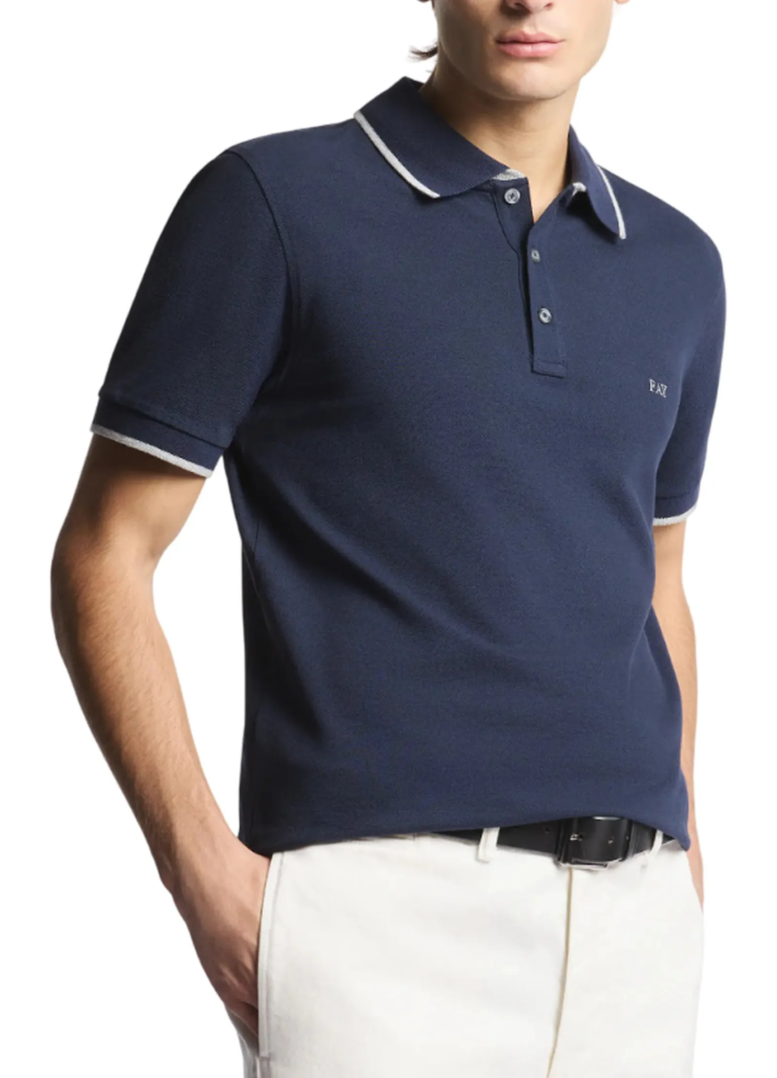 Fay Polo In Piquet Stretch Blu Npmb252140Stdwu806 179049