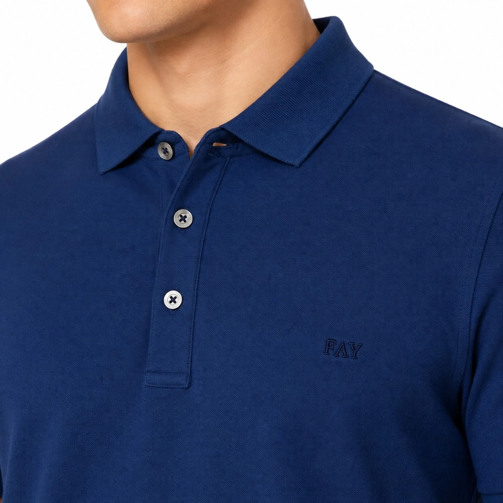 Fay Polo In Piquet Stretch Blu Royal Npmb252135Stdwu803 184012