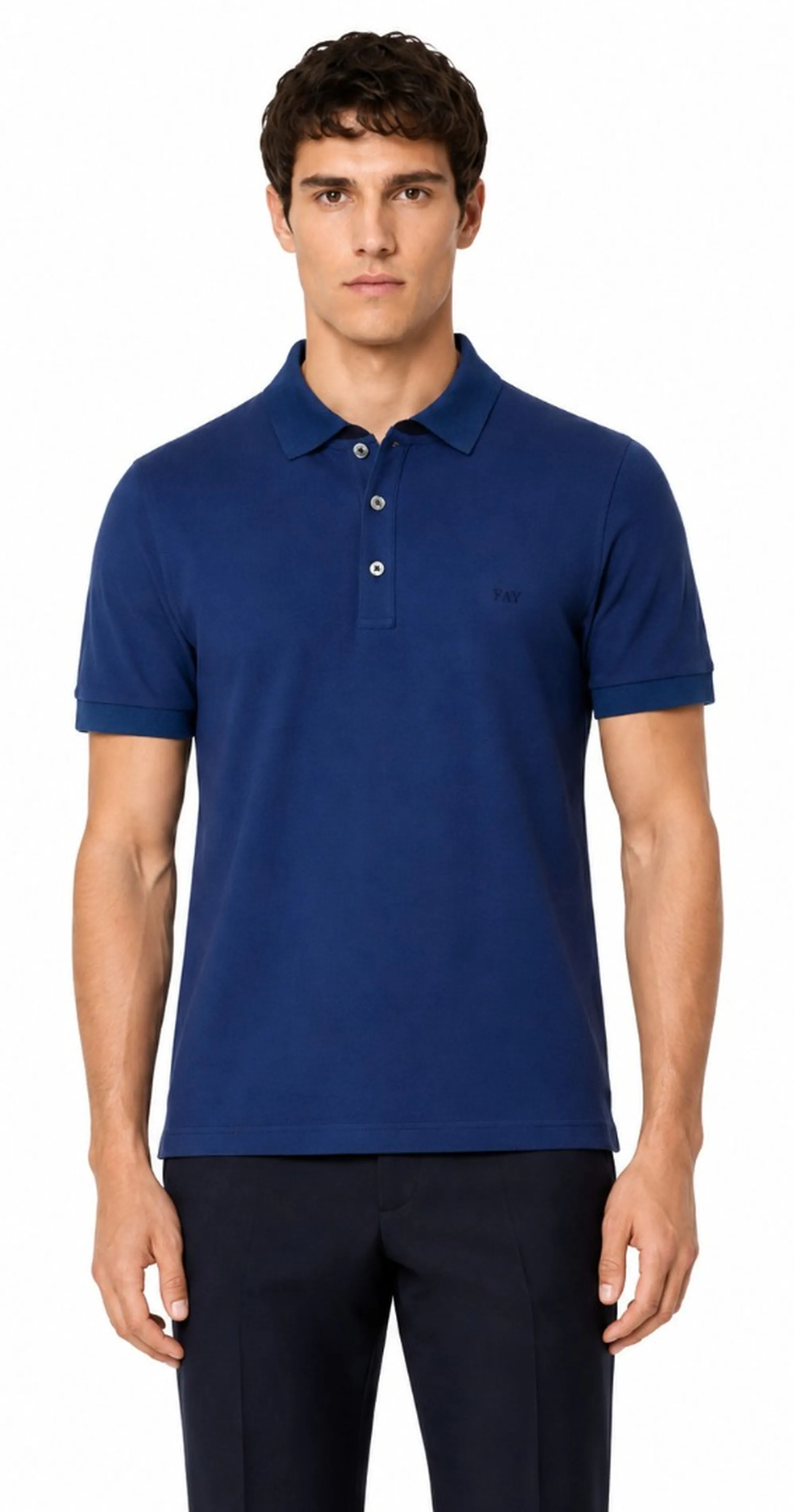 Fay Polo In Piquet Stretch Blu Royal Npmb252135Stdwu803 184016