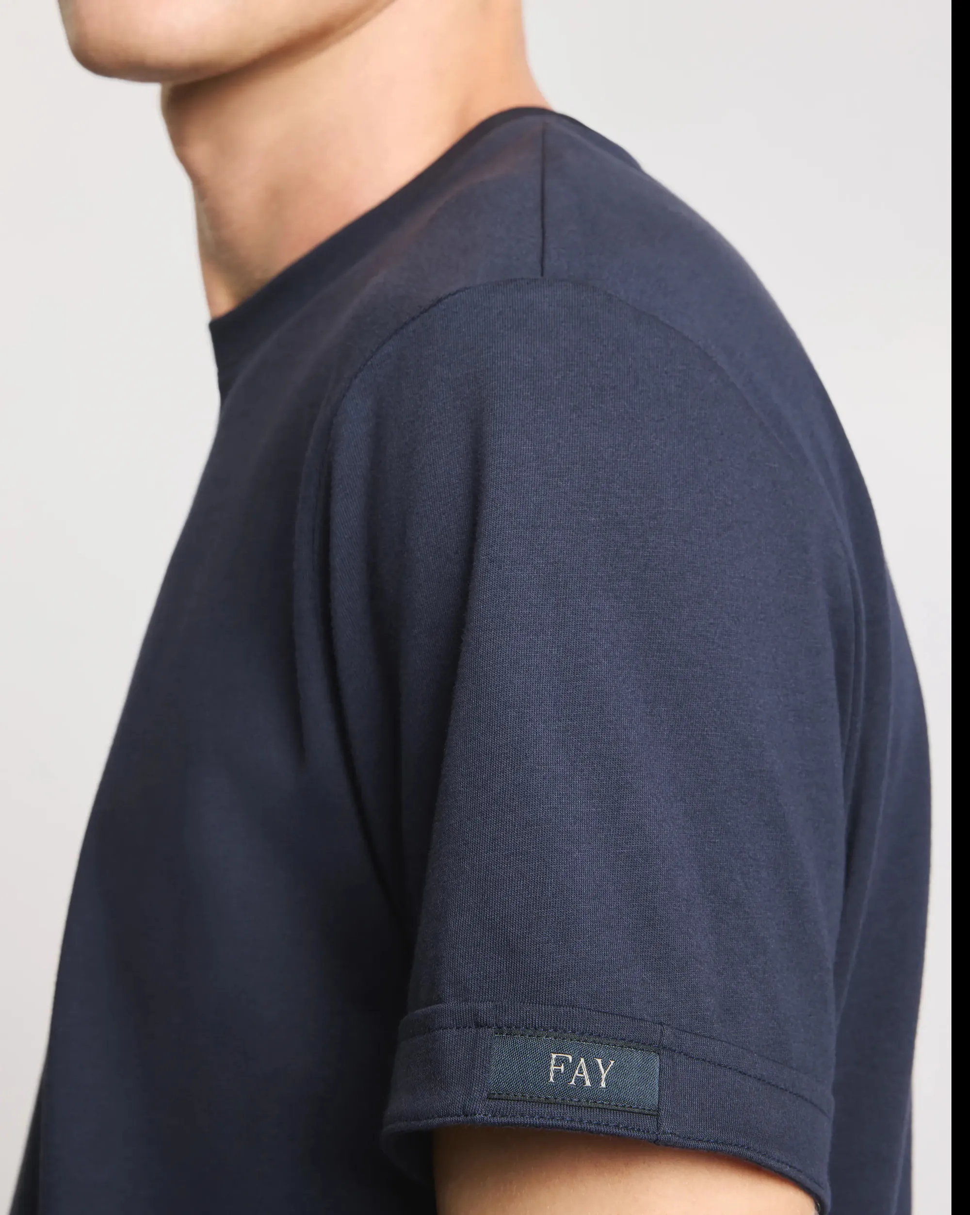 Fay B'Cotton Jersey T-Shirt' Blue Npmb3521330Ucxu806 171240