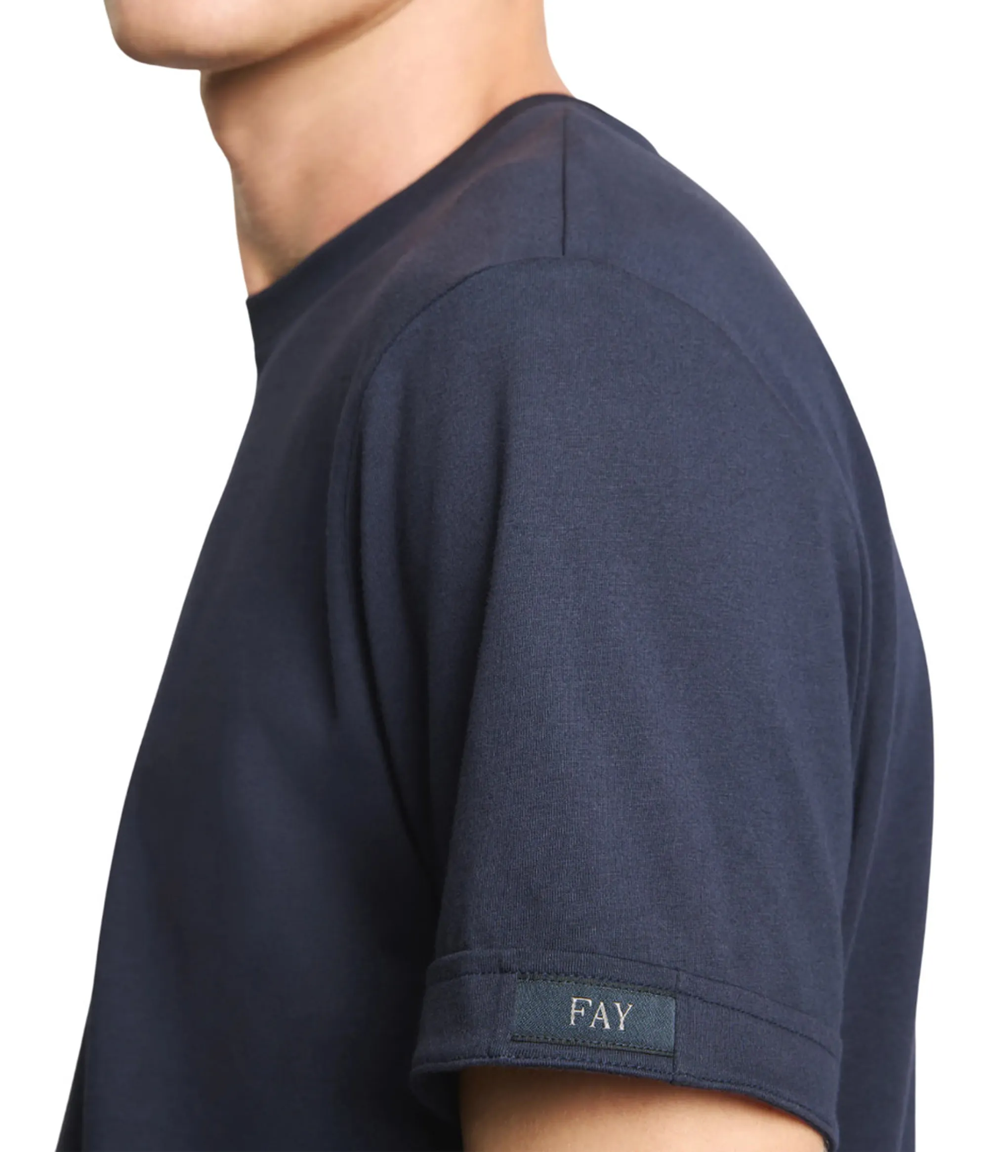 Fay B'Cotton Jersey T-Shirt' Blue Npmb3521330Ucxu806 175756