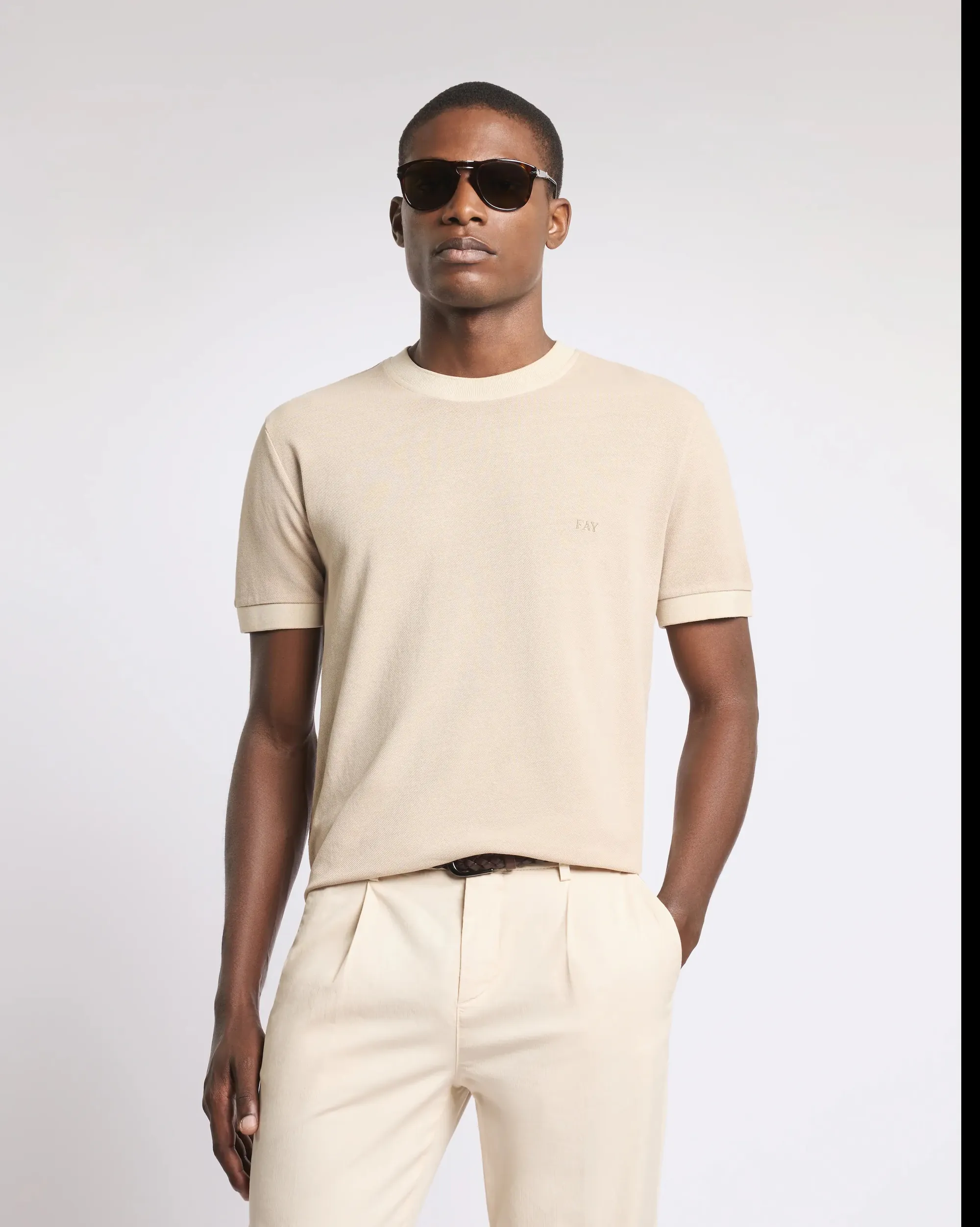 Fay B'Cotton Piquet T-Shirt' Beige Npmb352136Tzefc803 171245