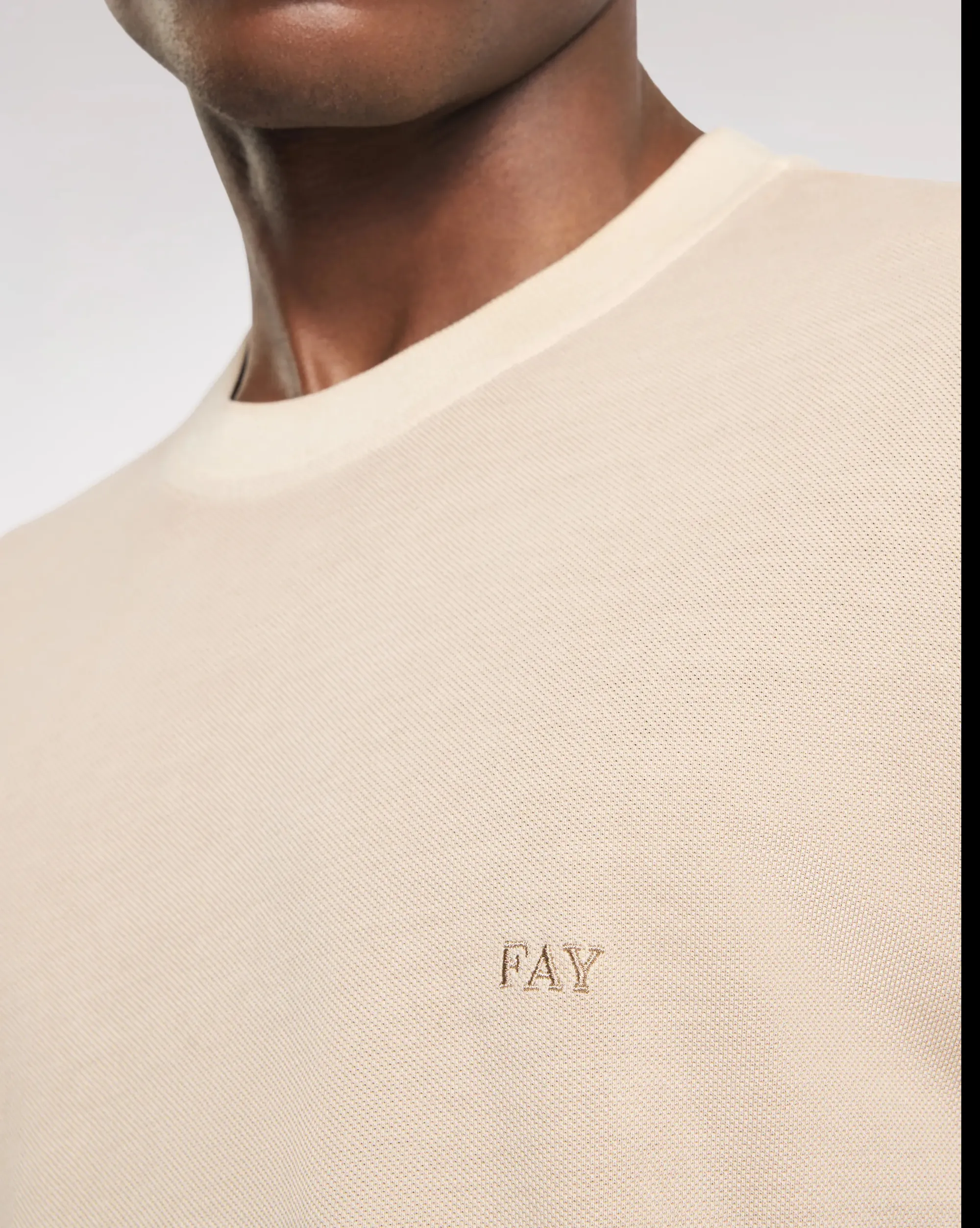 Fay B'Cotton Piquet T-Shirt' Beige Npmb352136Tzefc803 171246