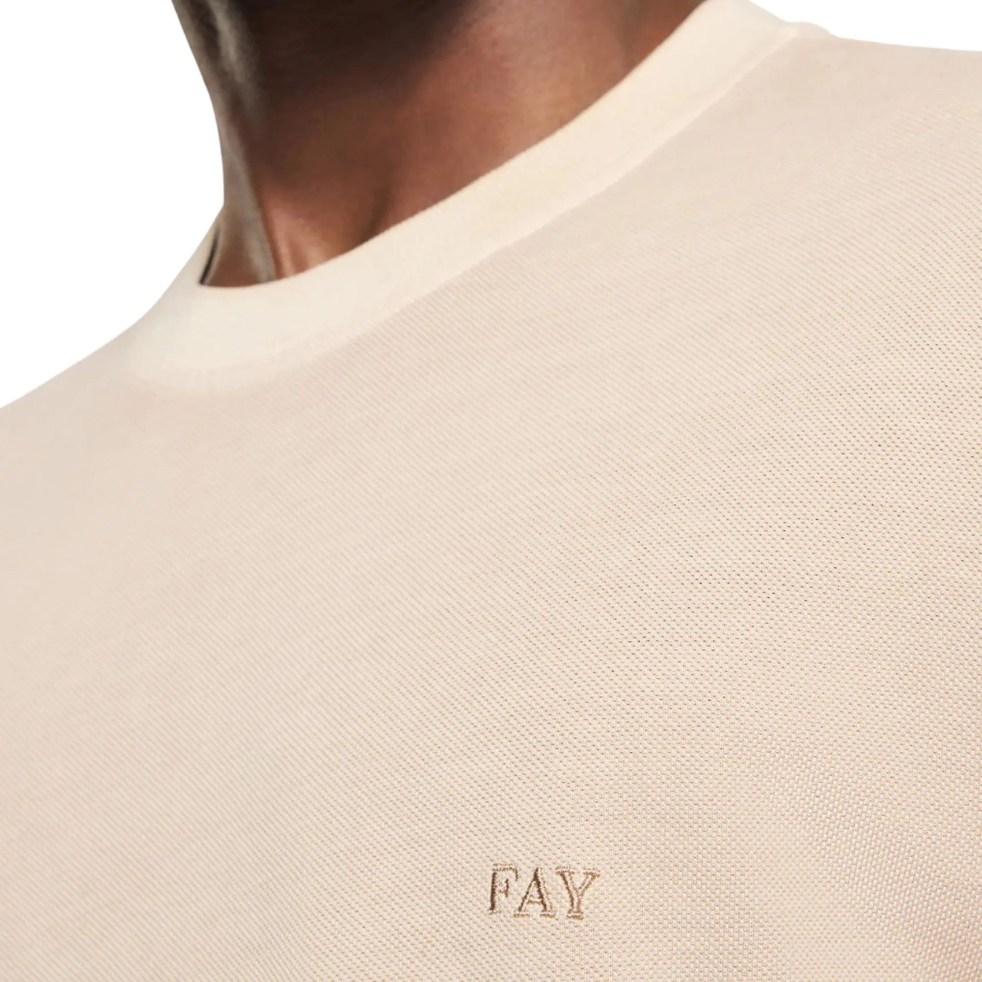 Fay T-Shirt In Piquet Di Cotone Beige Npmb352136Tzefc803 175769