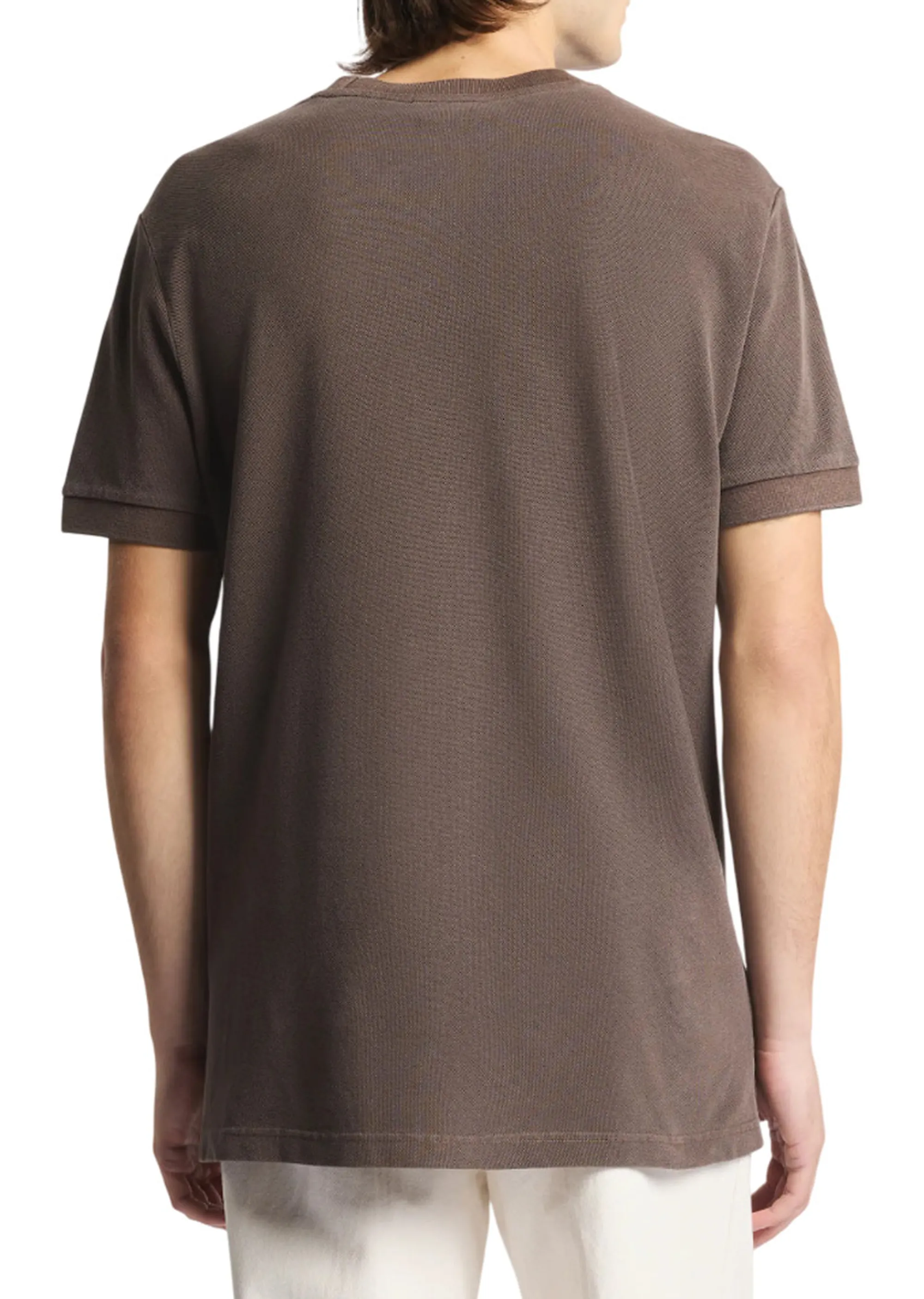 Fay T-Shirt In Piquet Di Cotone Marrone Npmb352136Tzefs602 175776