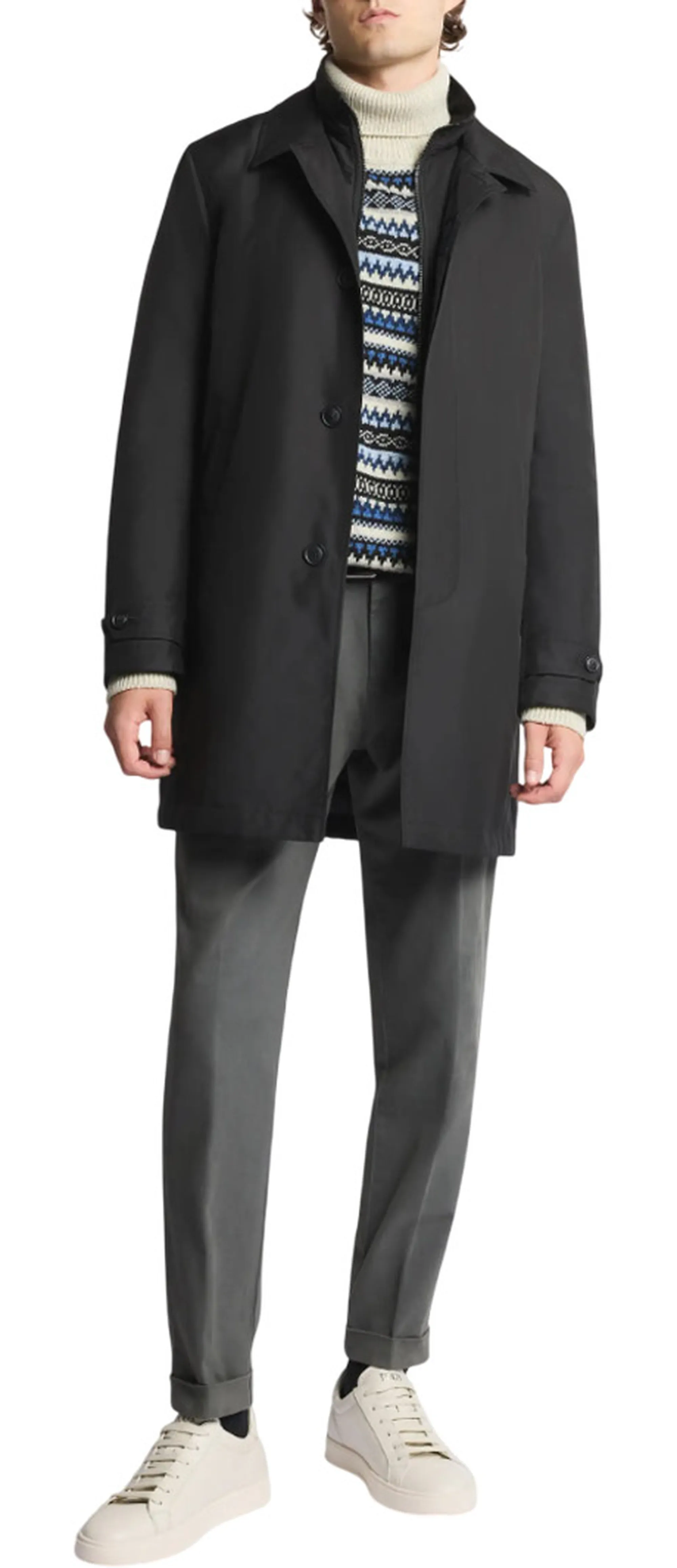 Fay Trench Easy Morning Nero Nam62510160Axxb999 158030