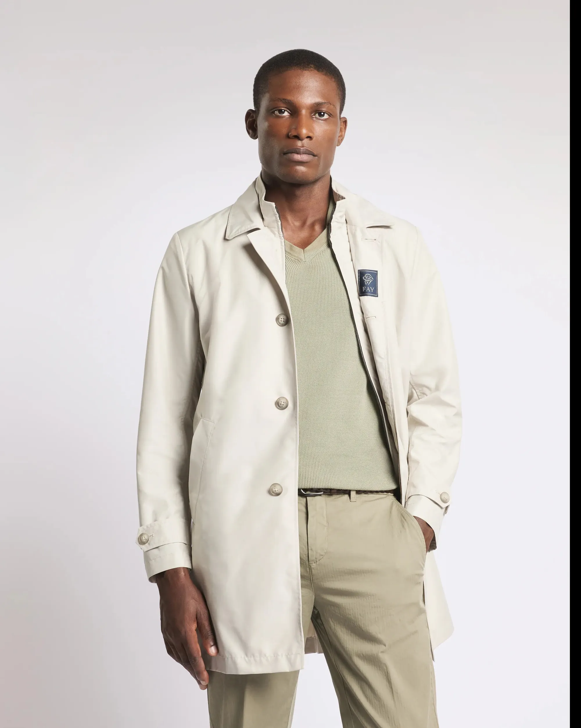 Fay B'Morning Trench Coat In Technical Poplin' Beige Nam62520030Ax2B207 171294