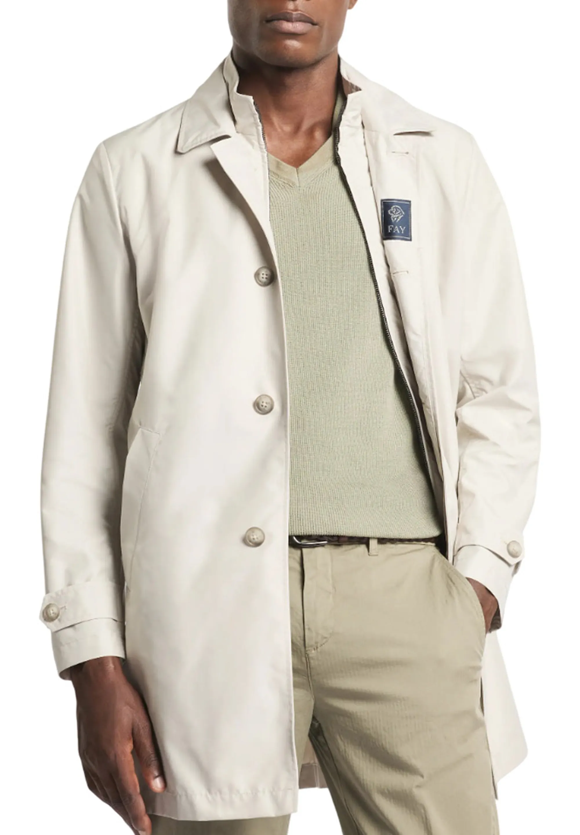 Fay B'Morning Trench Coat In Technical Poplin' Beige Nam62520030Ax2B207 171909