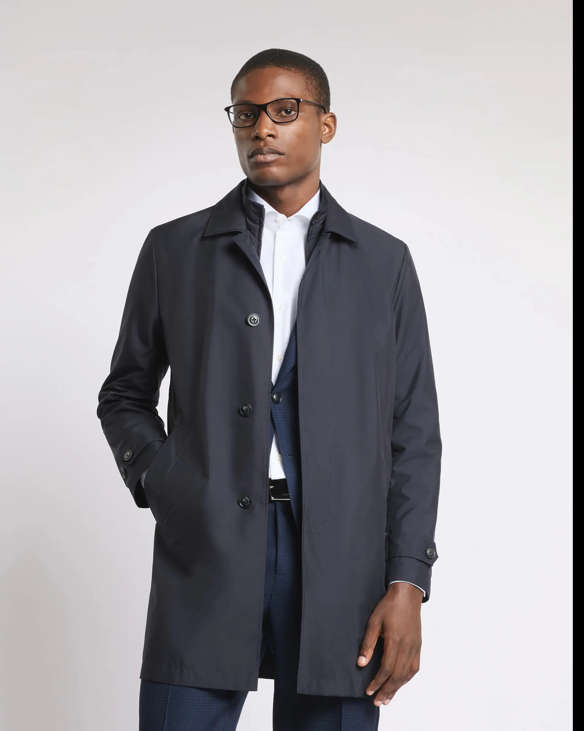 Fay B'Morning Trench Coat In Technical Poplin' Blue Nam62520030Ax2U804 171301