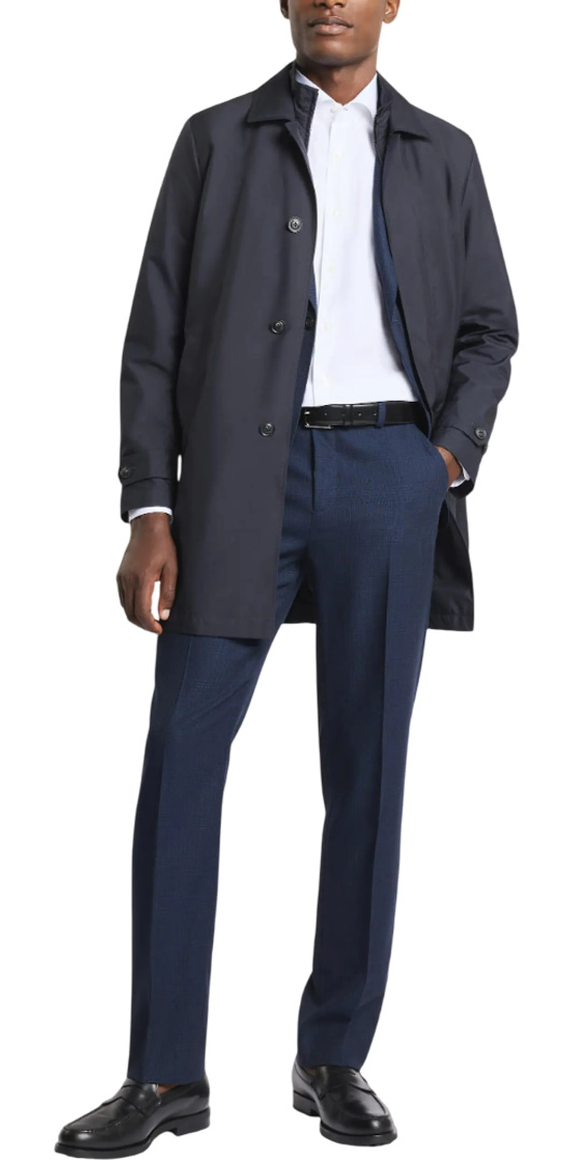 Fay B'Morning Trench Coat In Technical Poplin' Blue Nam62520030Ax2U804 171935