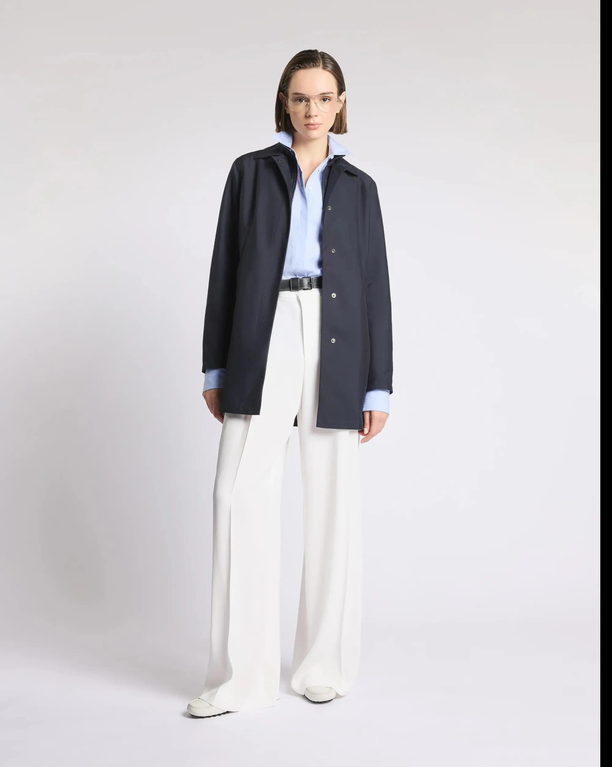 Fay B'Morning Trench Coat In Technical Poplin' Blue Naw59523060Ax2U804 171318