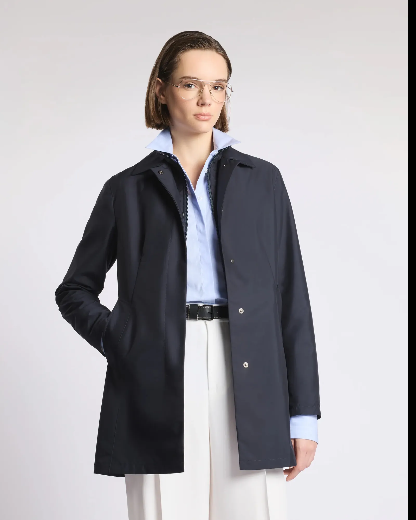 Fay Trench Morning In Popeline Tecnico Blu Naw59523060Ax2U804 171321