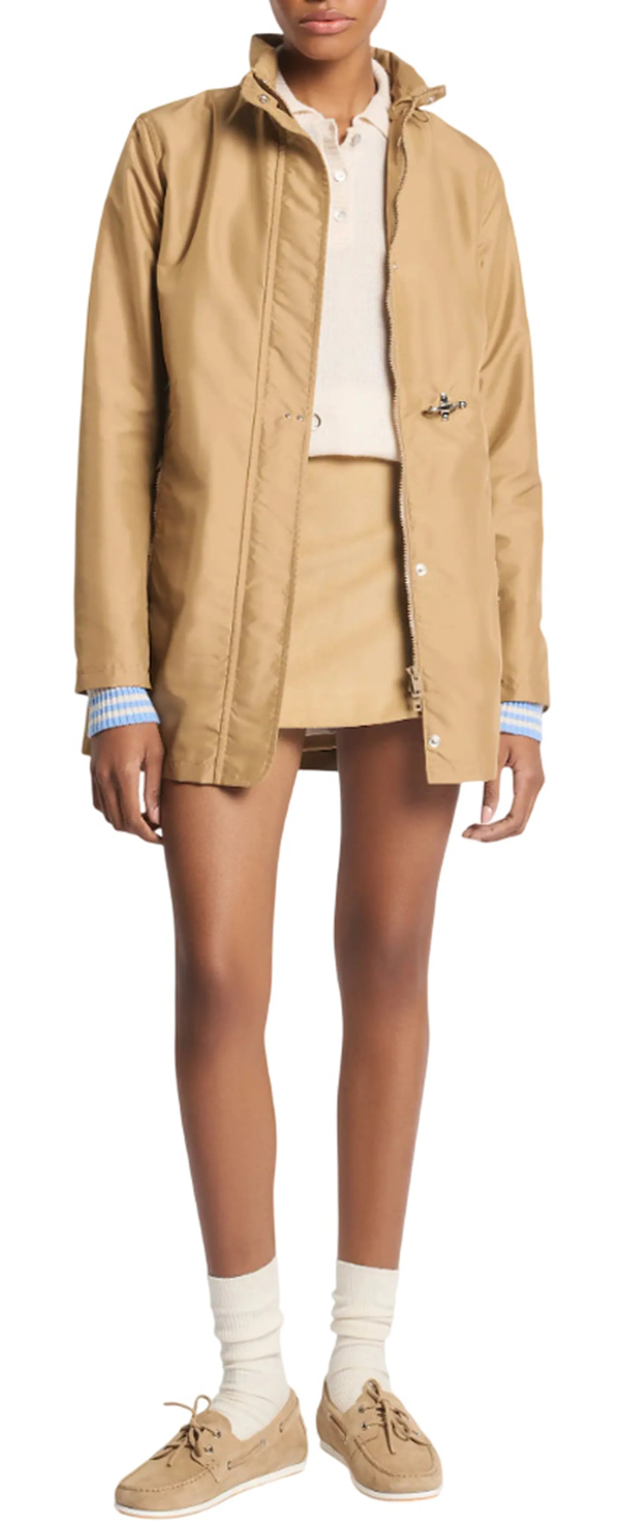 Fay Trench Virginia In Popeline Tecnico Marrone Chiaro Naw50523960Ax2C806 177001