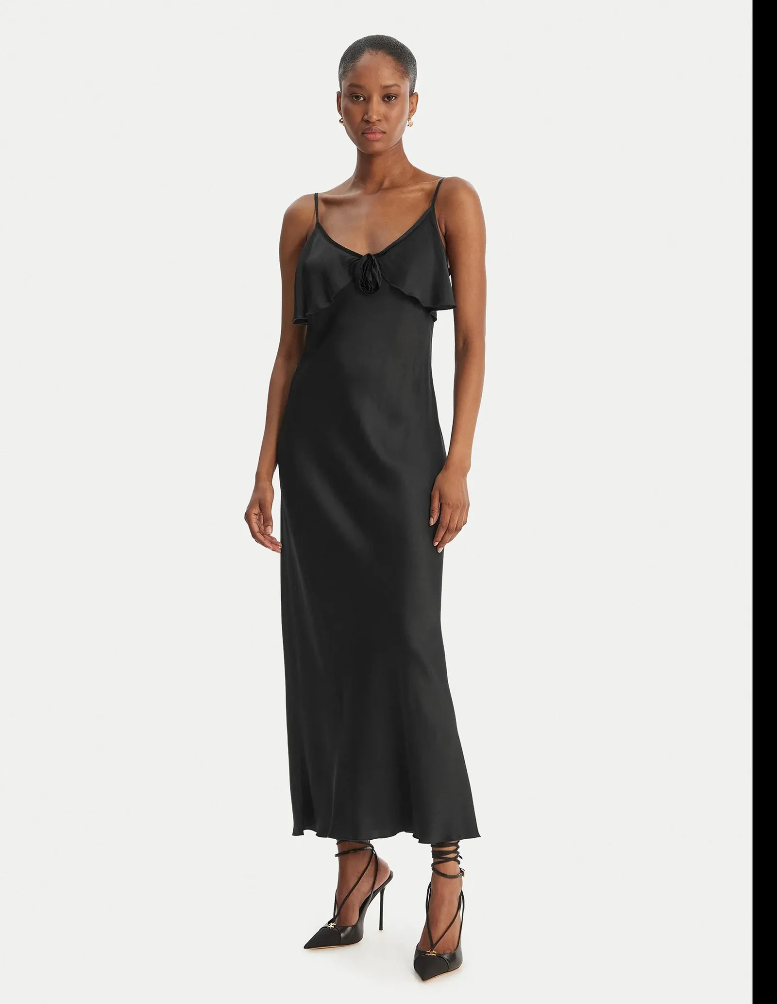 Fracomina Abito In Raso Di Viscosa Nero Fs26Sd2007W58301 173952