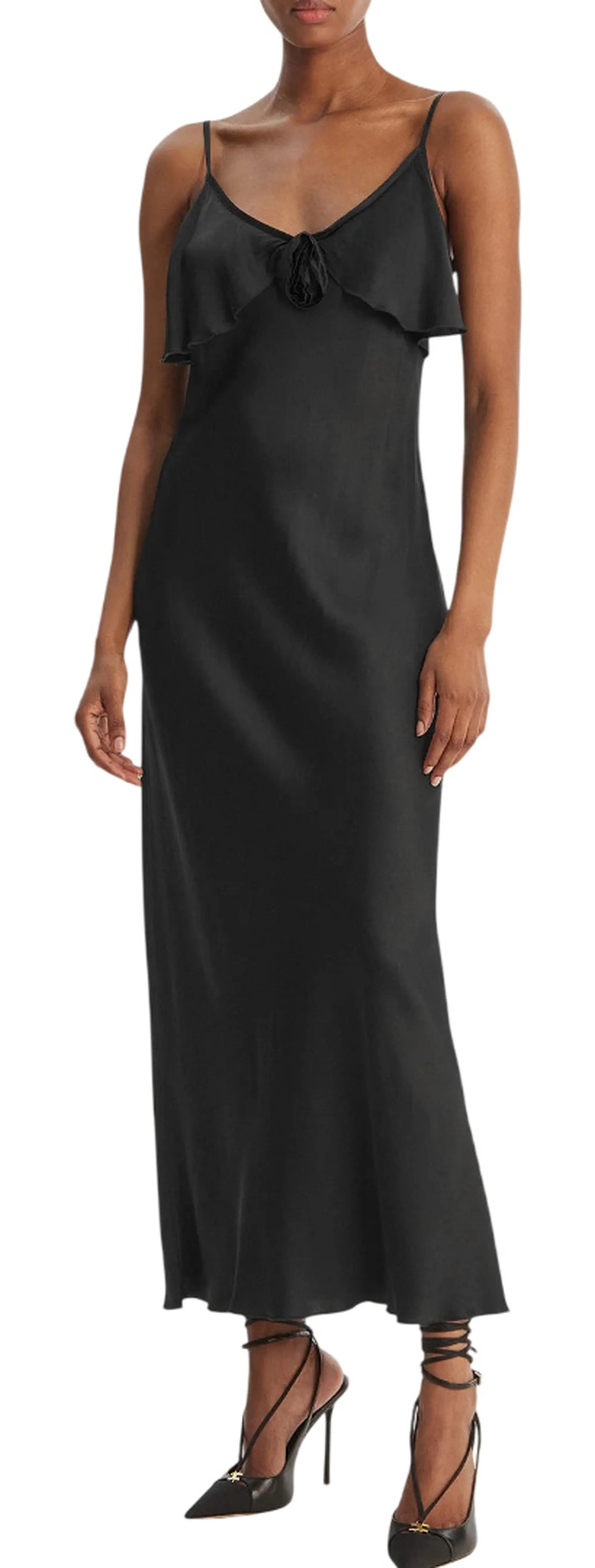 Fracomina B'Viscose Satin Dress' Black Fs26Sd2007W58301 176767