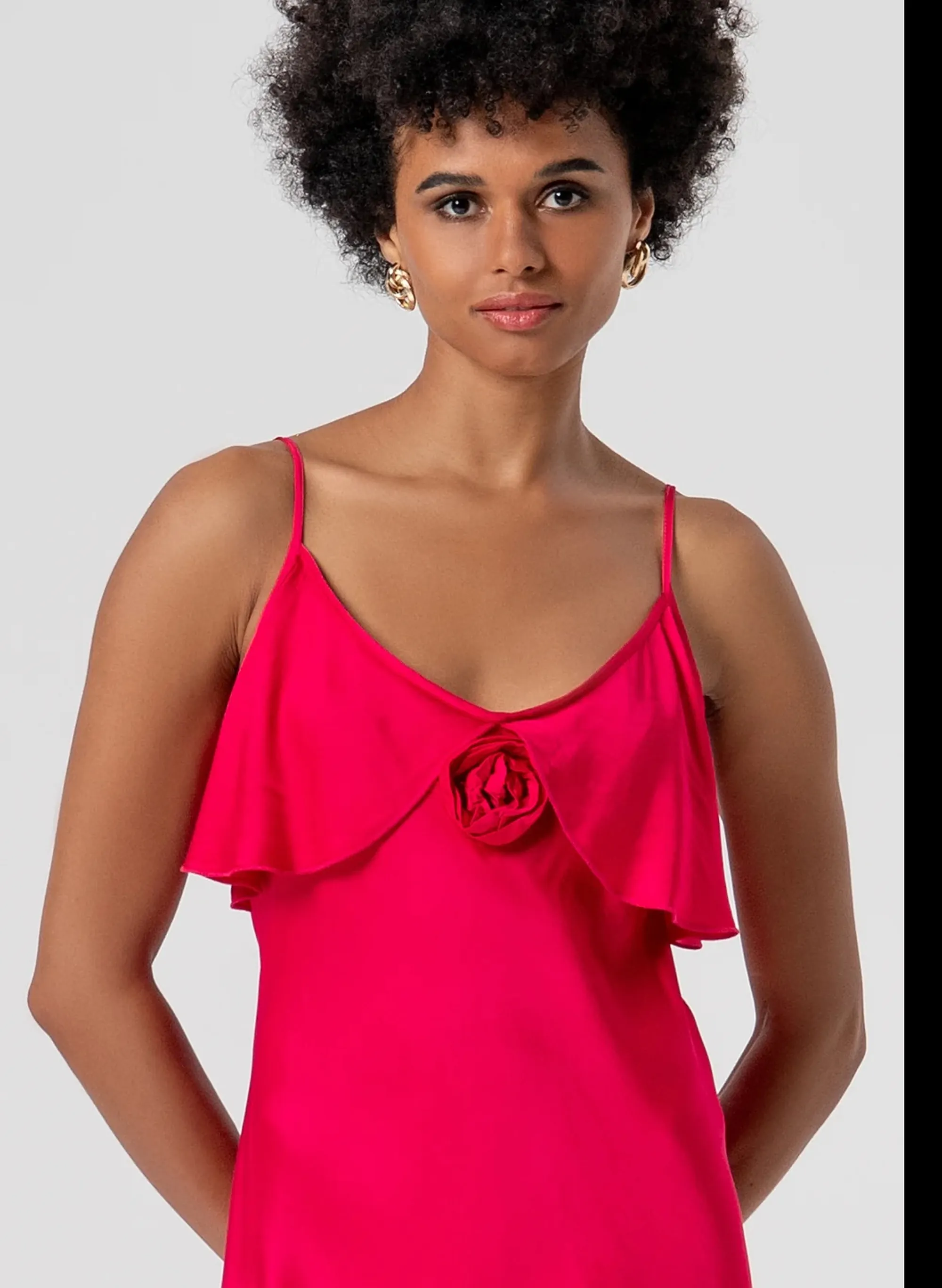 Fracomina Abito In Raso Di Viscosa Rosso Fs26Sd2007W58301 173950