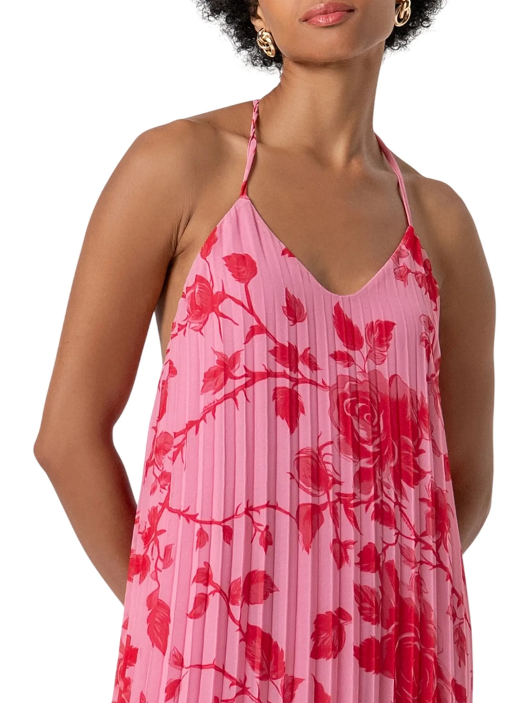 Fracomina B'Long Pleated Georgette Dress' Pink Fs26Sd3002W412K9 176757