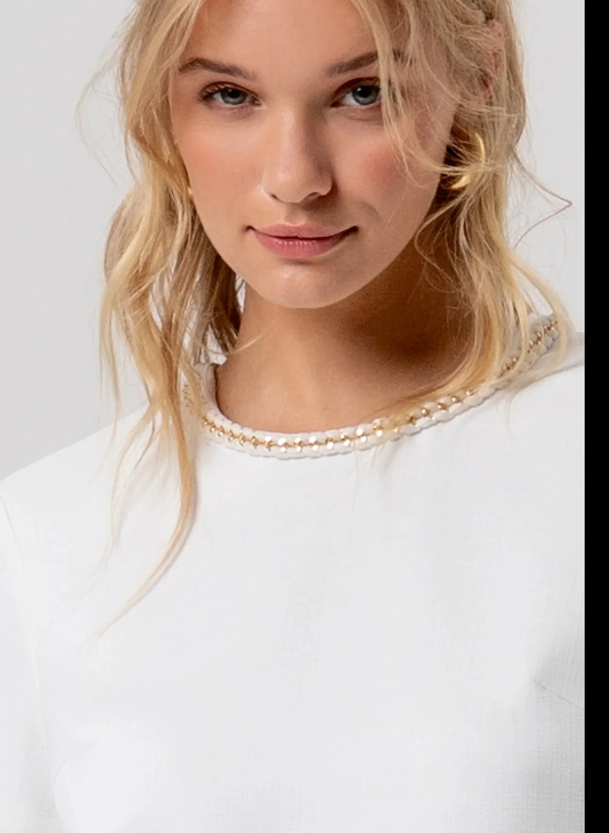 Fracomina B'Blusa Cropped' Cream Fr26St1001W43901 173750