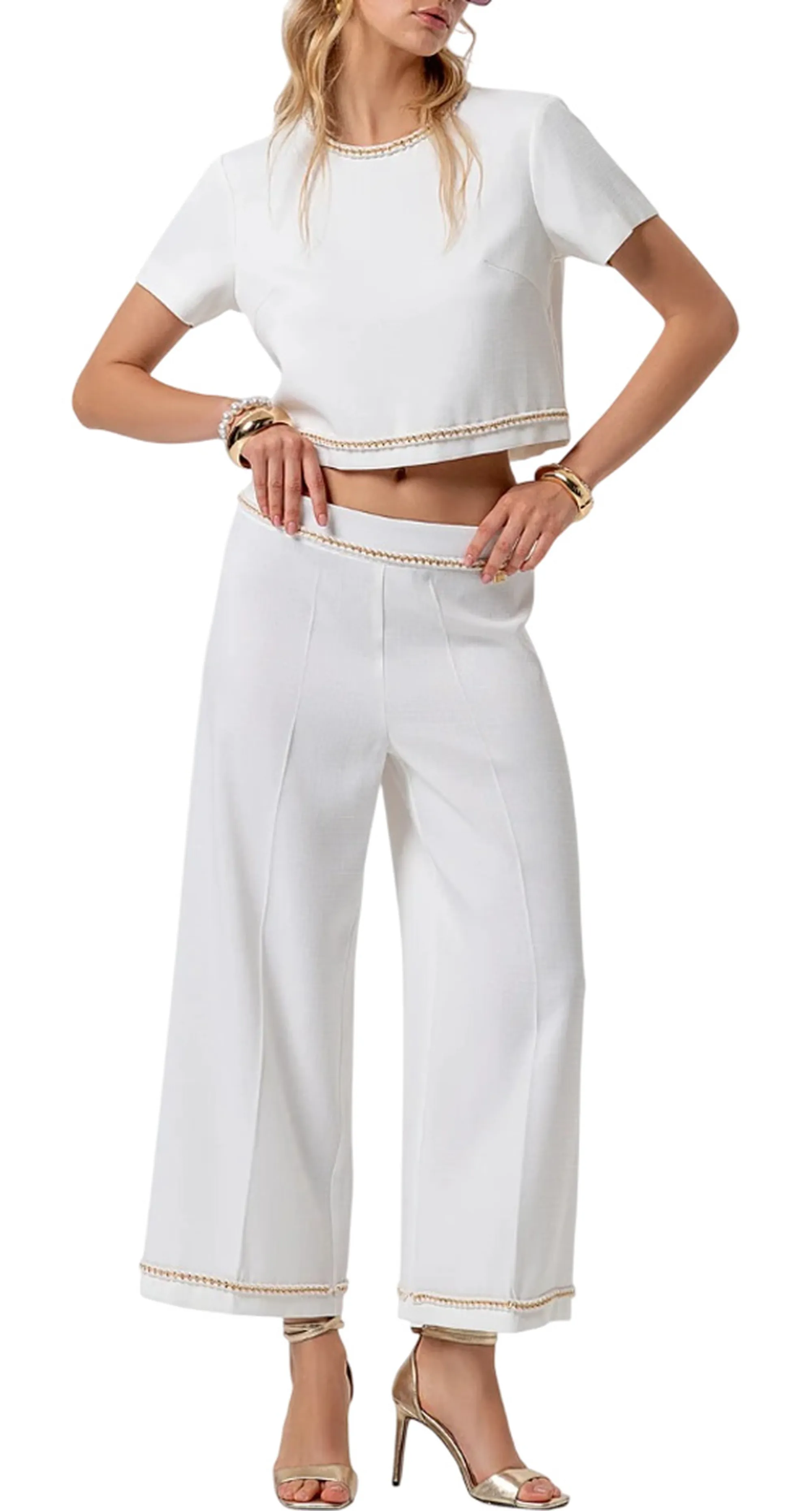 Fracomina B'Blusa Cropped' Cream Fr26St1001W43901 176834