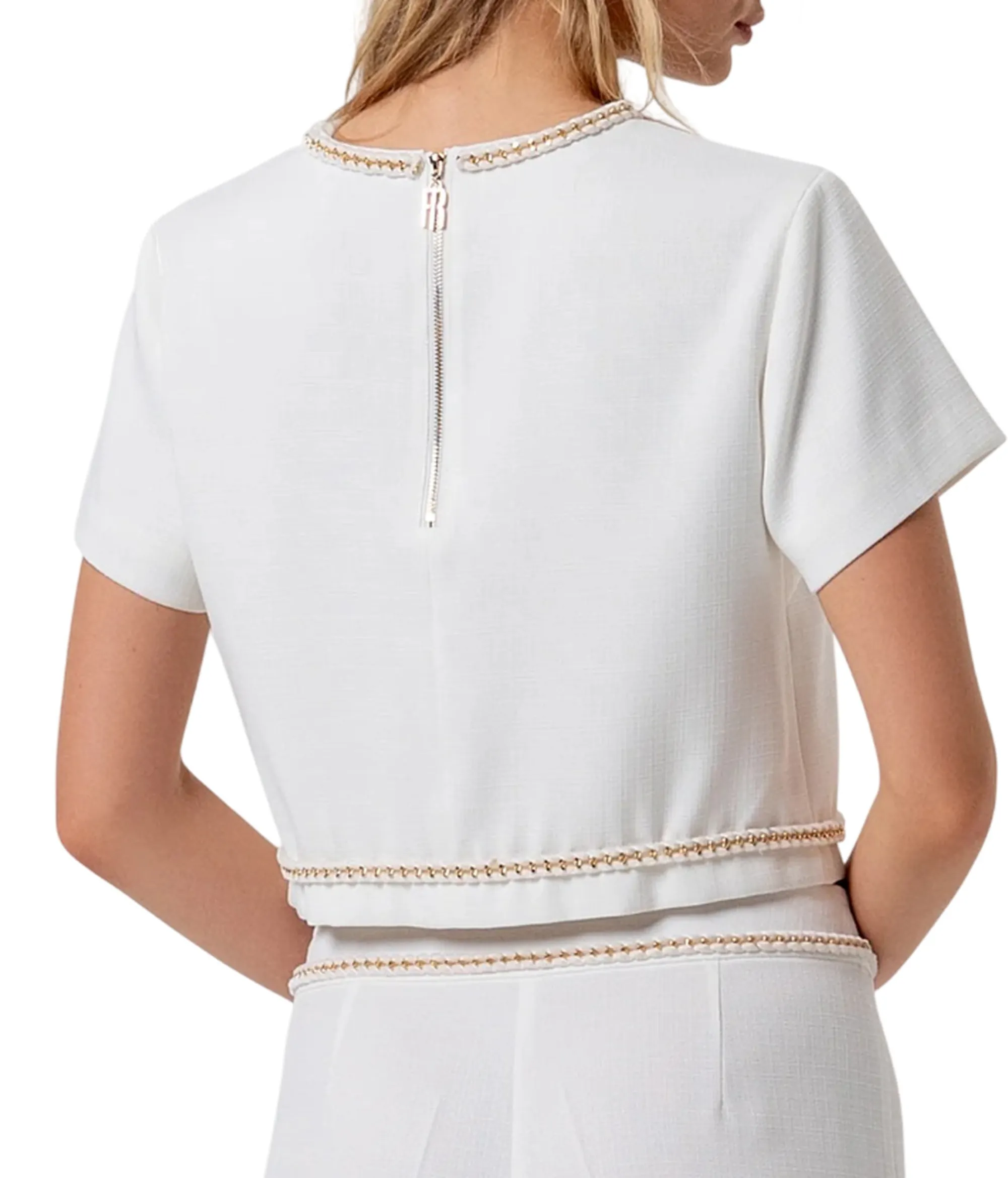 Fracomina B'Blusa Cropped' Cream Fr26St1001W43901 176837