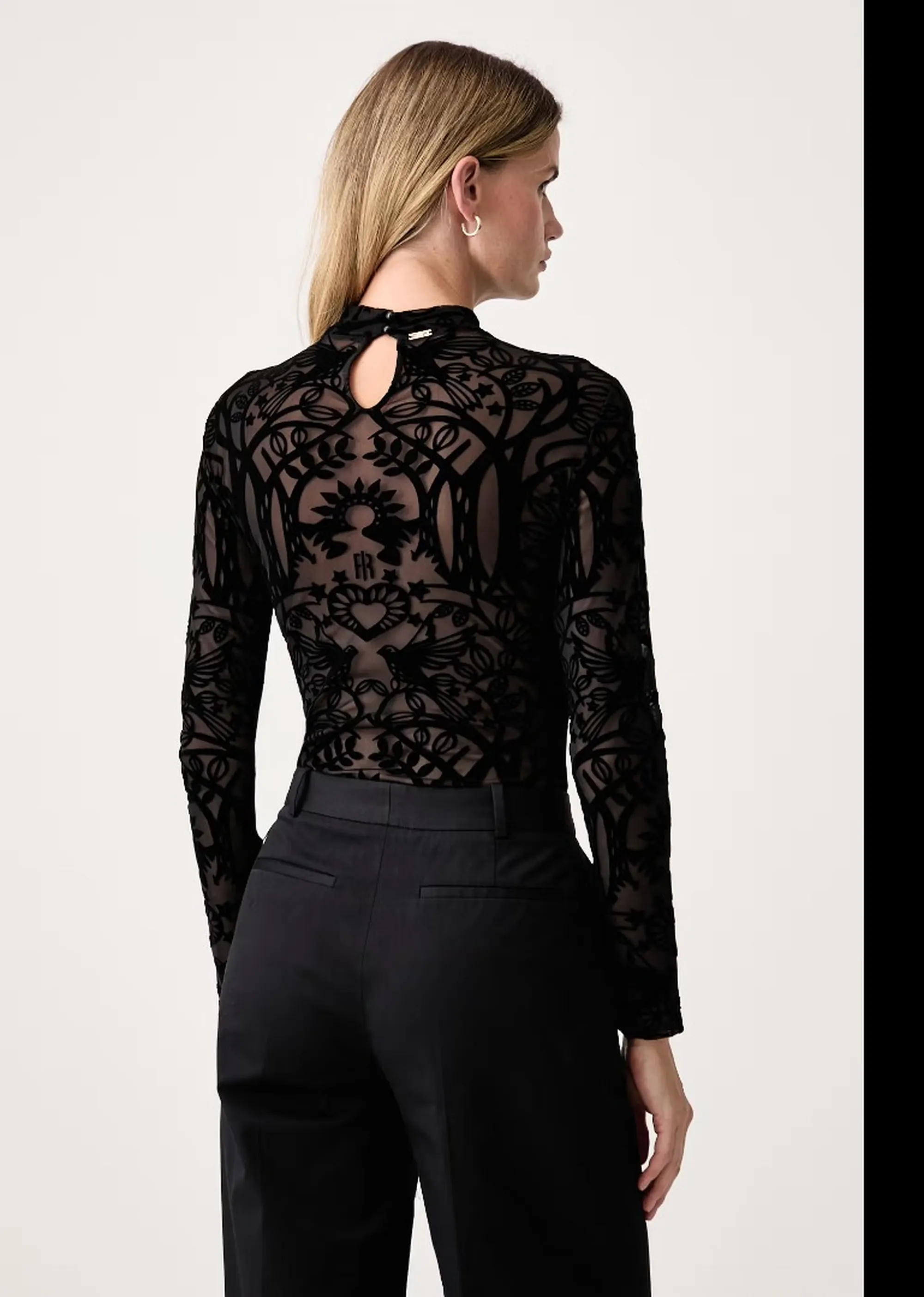 Fracomina Body Slim In Pizzo Nero Fs26Wt5001W858Q5 192898